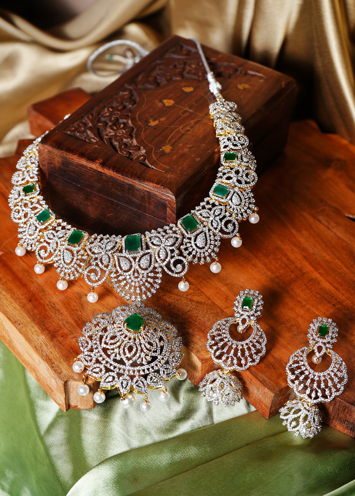 Diana Floral Designer Necklace set - Chaandi Rivaaz