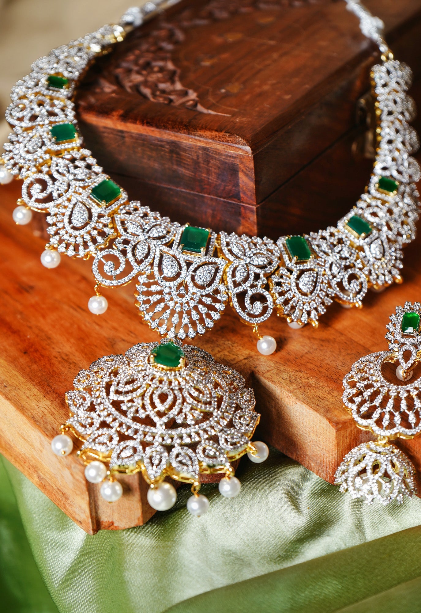 Diana Floral Designer Necklace set - Chaandi Rivaaz