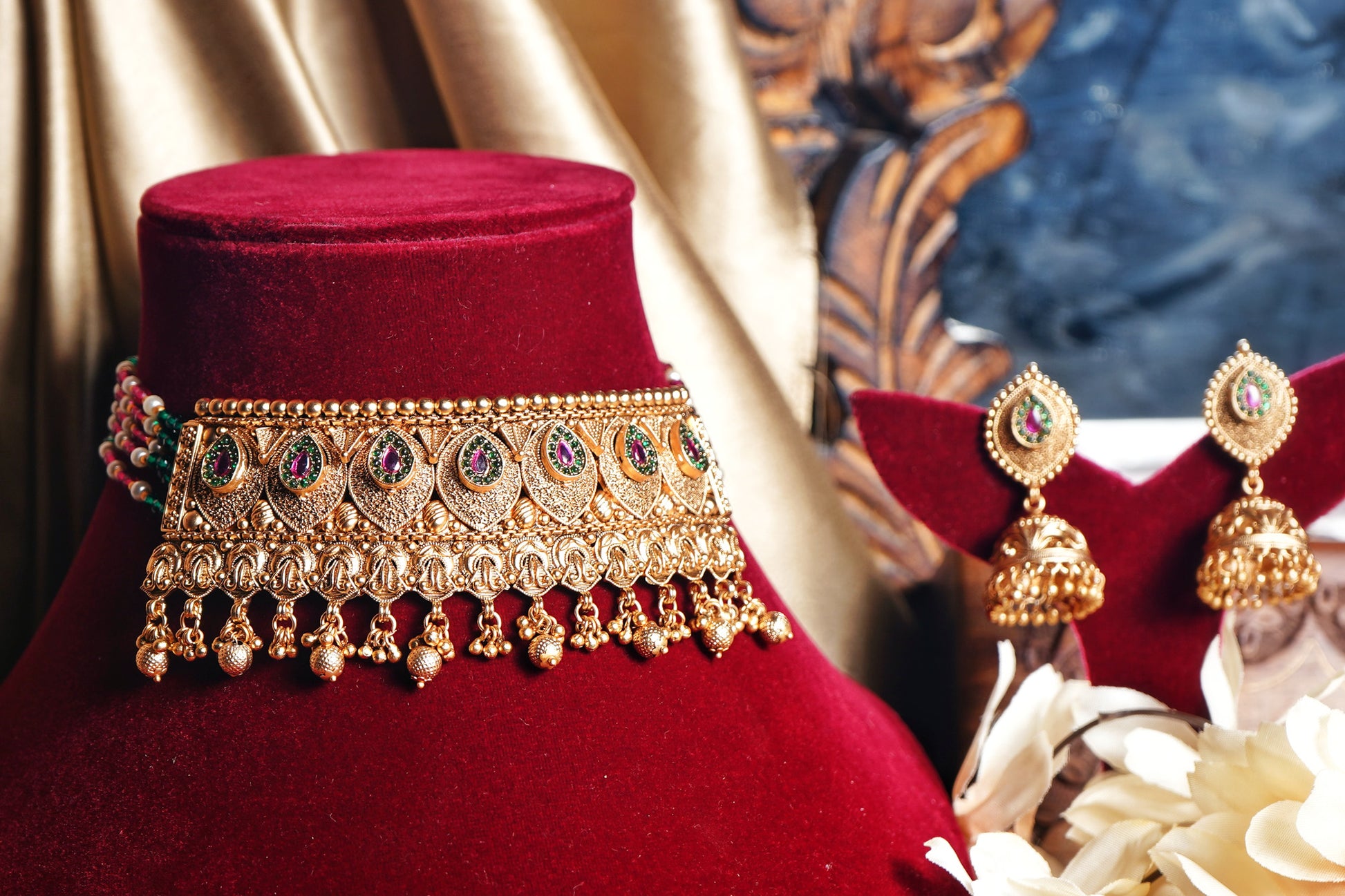 Oval Designer choker set - Chaandi Rivaaz