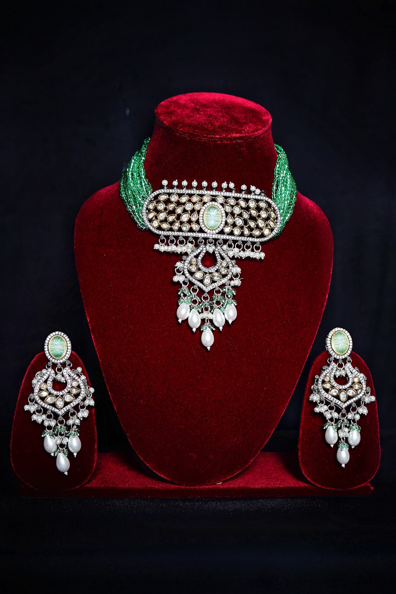 Olive Designer Choker set - Chaandi Rivaaz