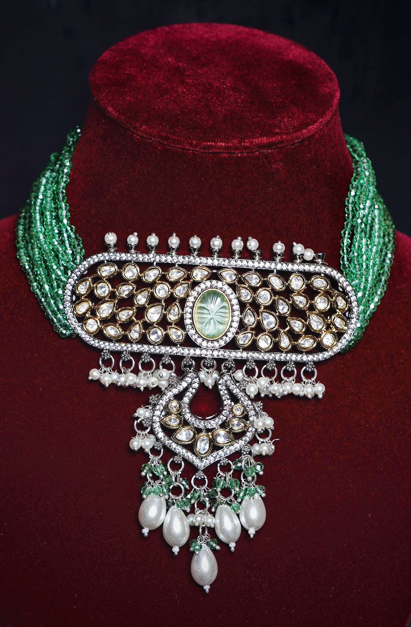 Olive Designer Choker set - Chaandi Rivaaz