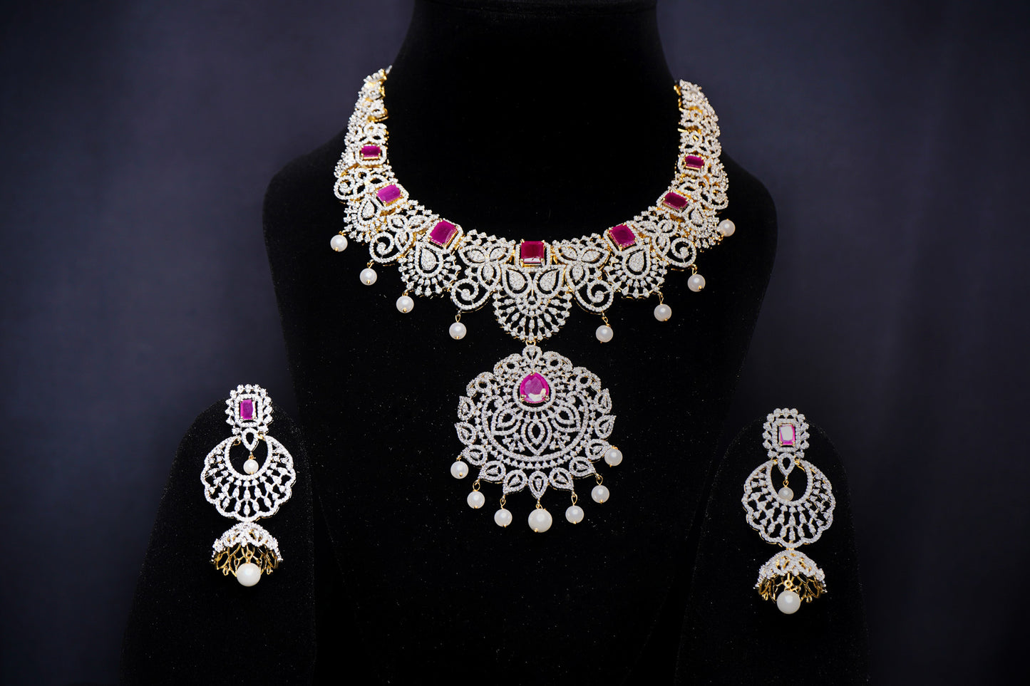 Diana Floral Designer Necklace set - Chaandi Rivaaz