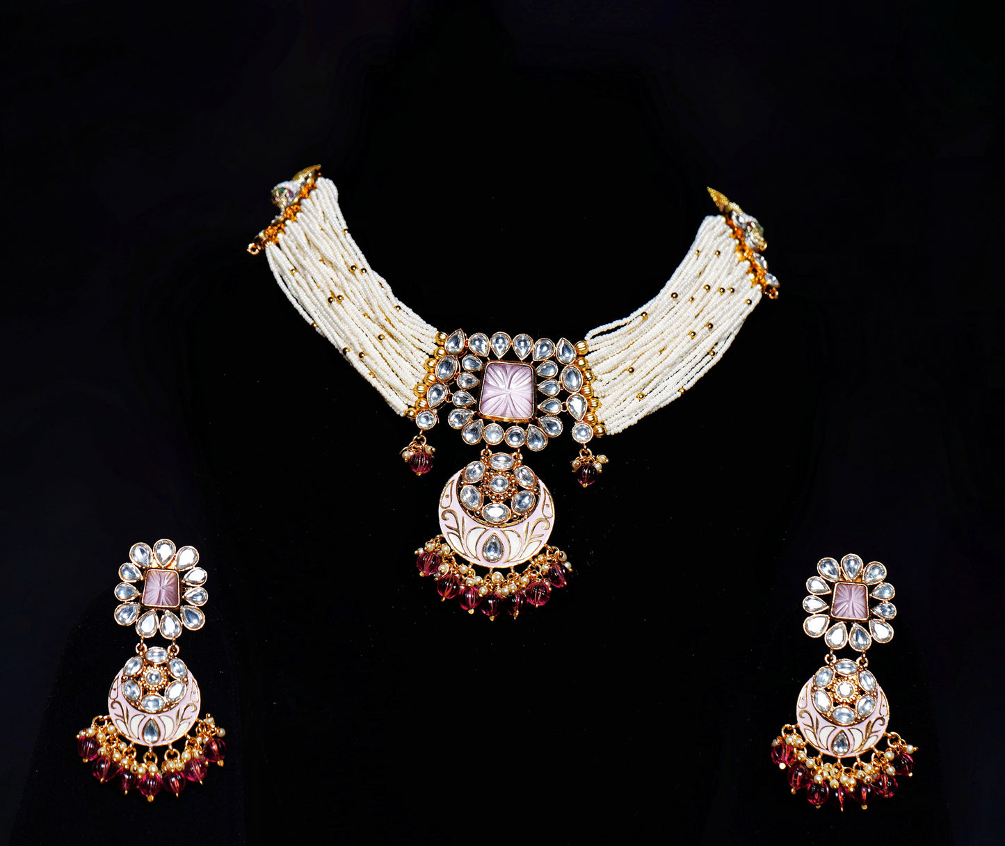 Nayaab Pearl Choker set - Chaandi Rivaaz