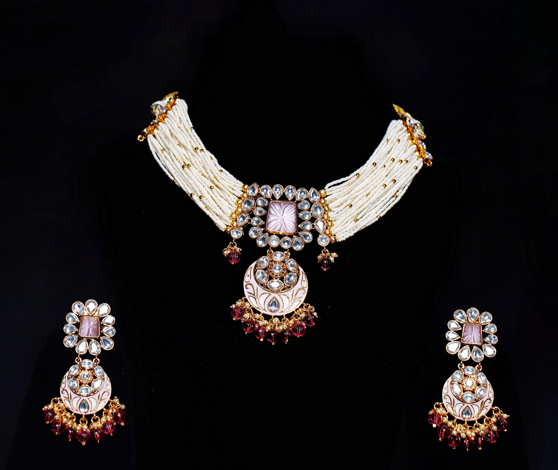 Nayaab Pearl Choker set - Chaandi Rivaaz