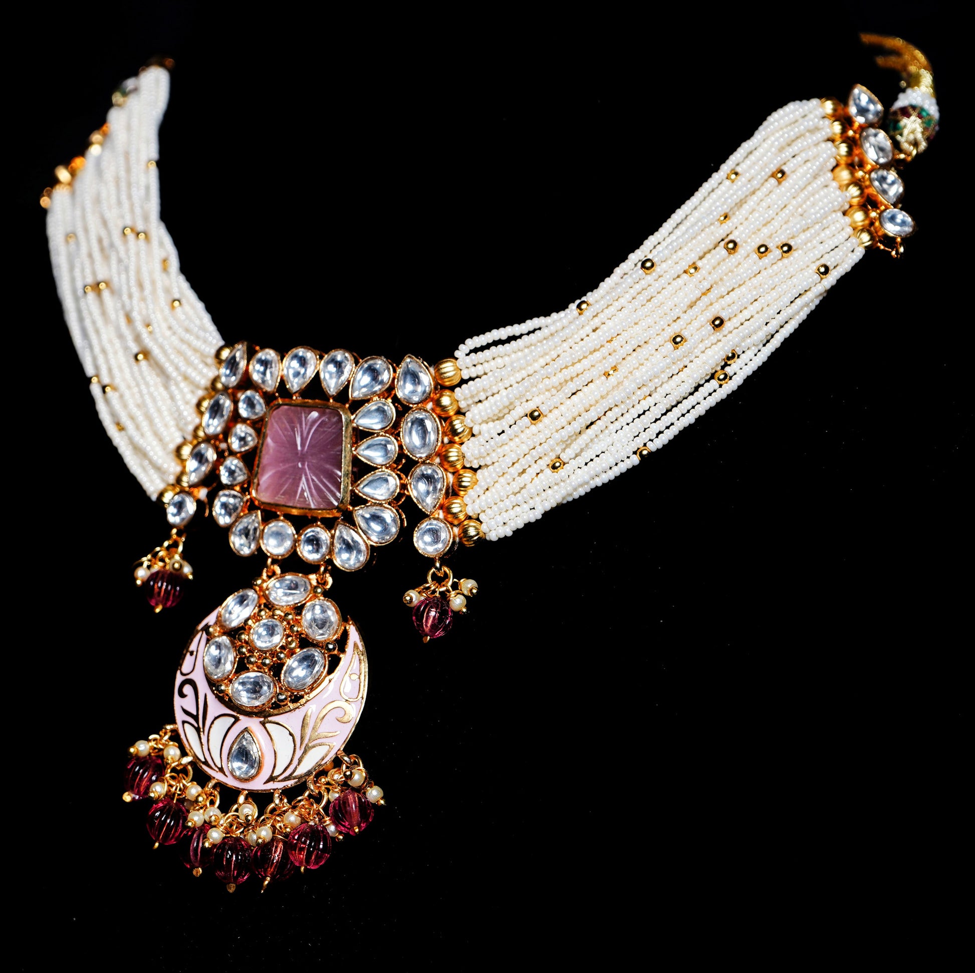 Nayaab Pearl Choker set - Chaandi Rivaaz