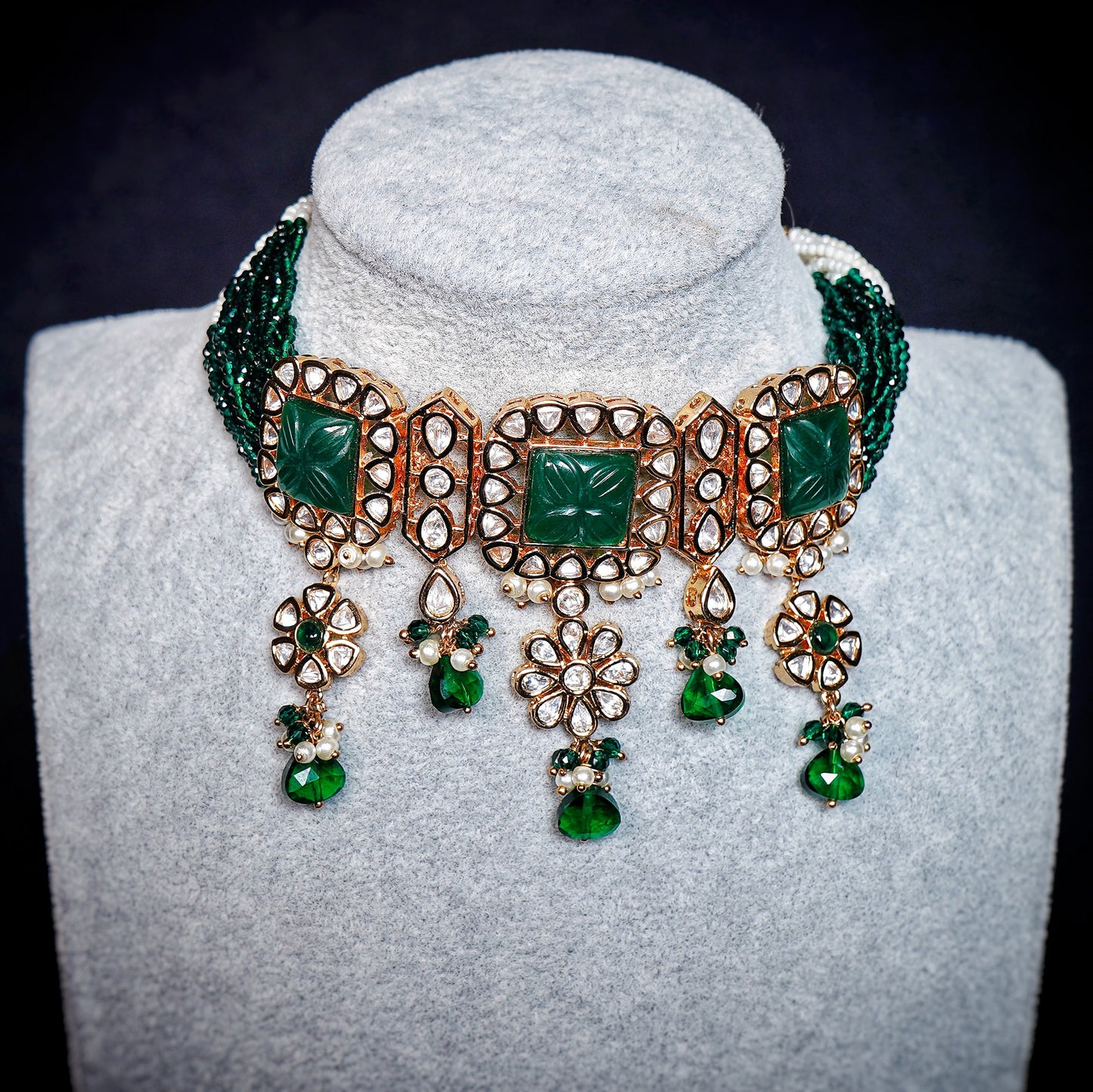 Alina Polki Designer Choker Set - Chaandi Rivaaz
