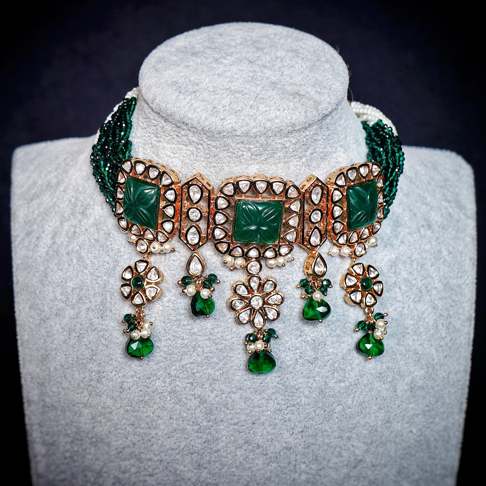 Alina Polki Designer Choker Set - Chaandi Rivaaz