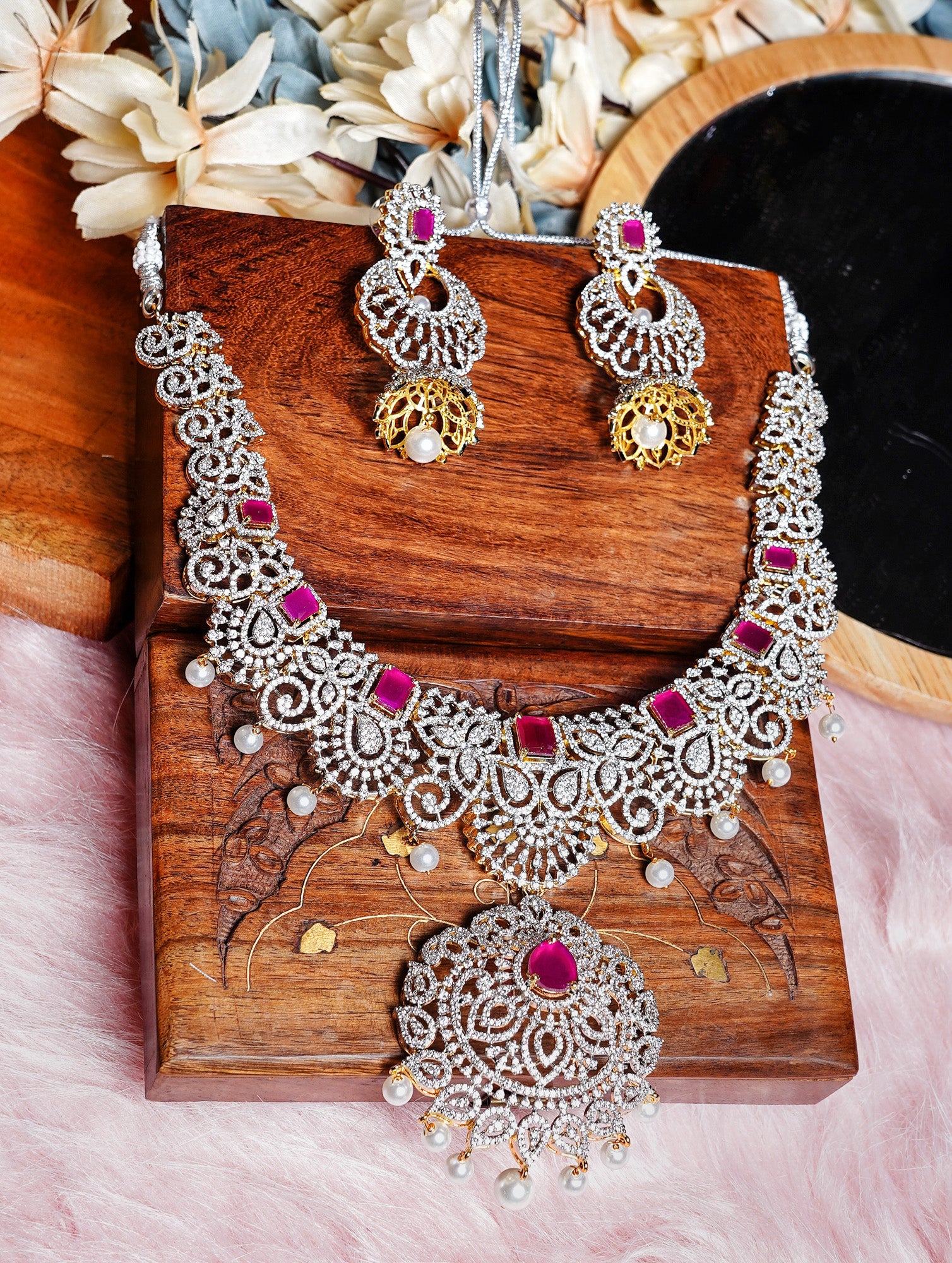 Diana Floral Designer Necklace set - Chaandi Rivaaz