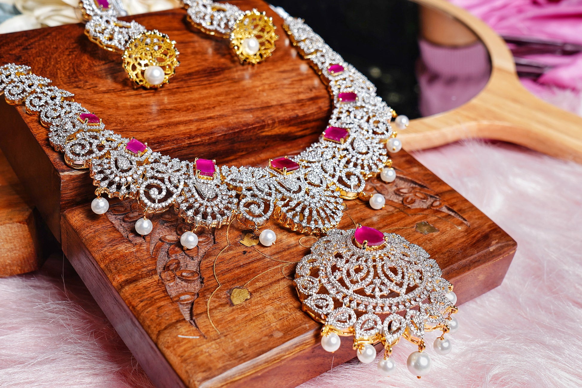 Diana Floral Designer Necklace set - Chaandi Rivaaz