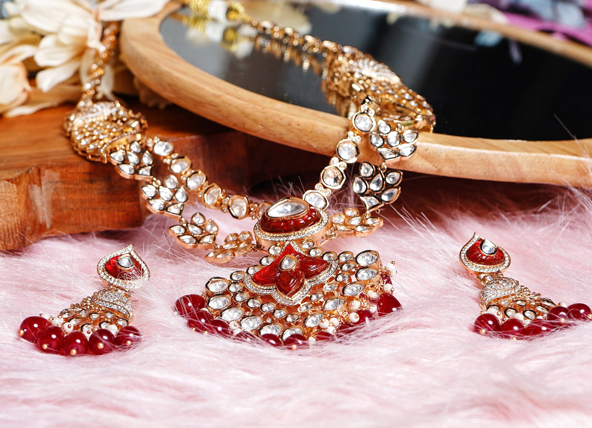 Beautiful Saniya Polki Necklace set - Chaandi Rivaaz