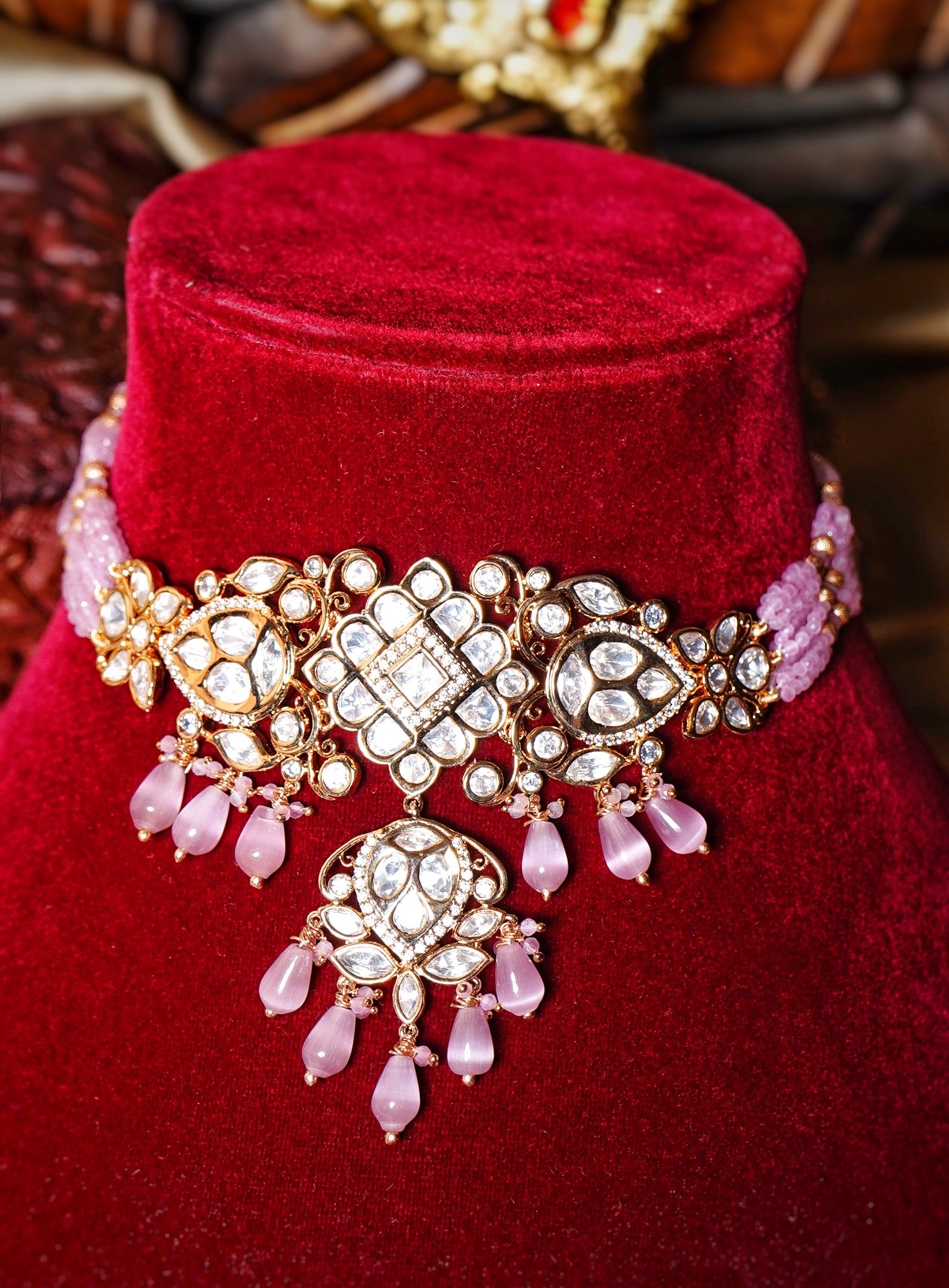 Zelie Designer Polki Choker set - Chaandi Rivaaz