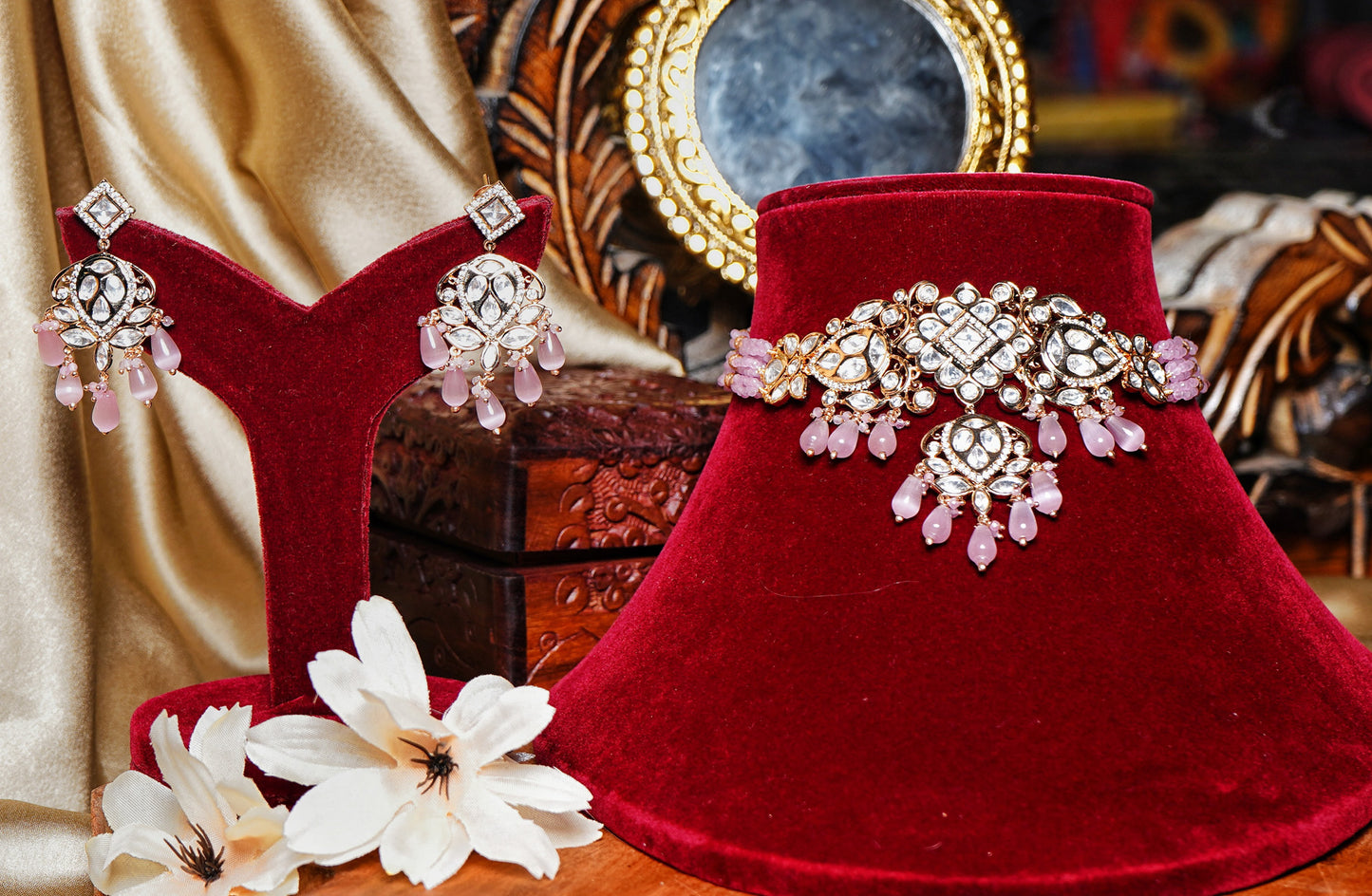 Zelie Designer Polki Choker set - Chaandi Rivaaz
