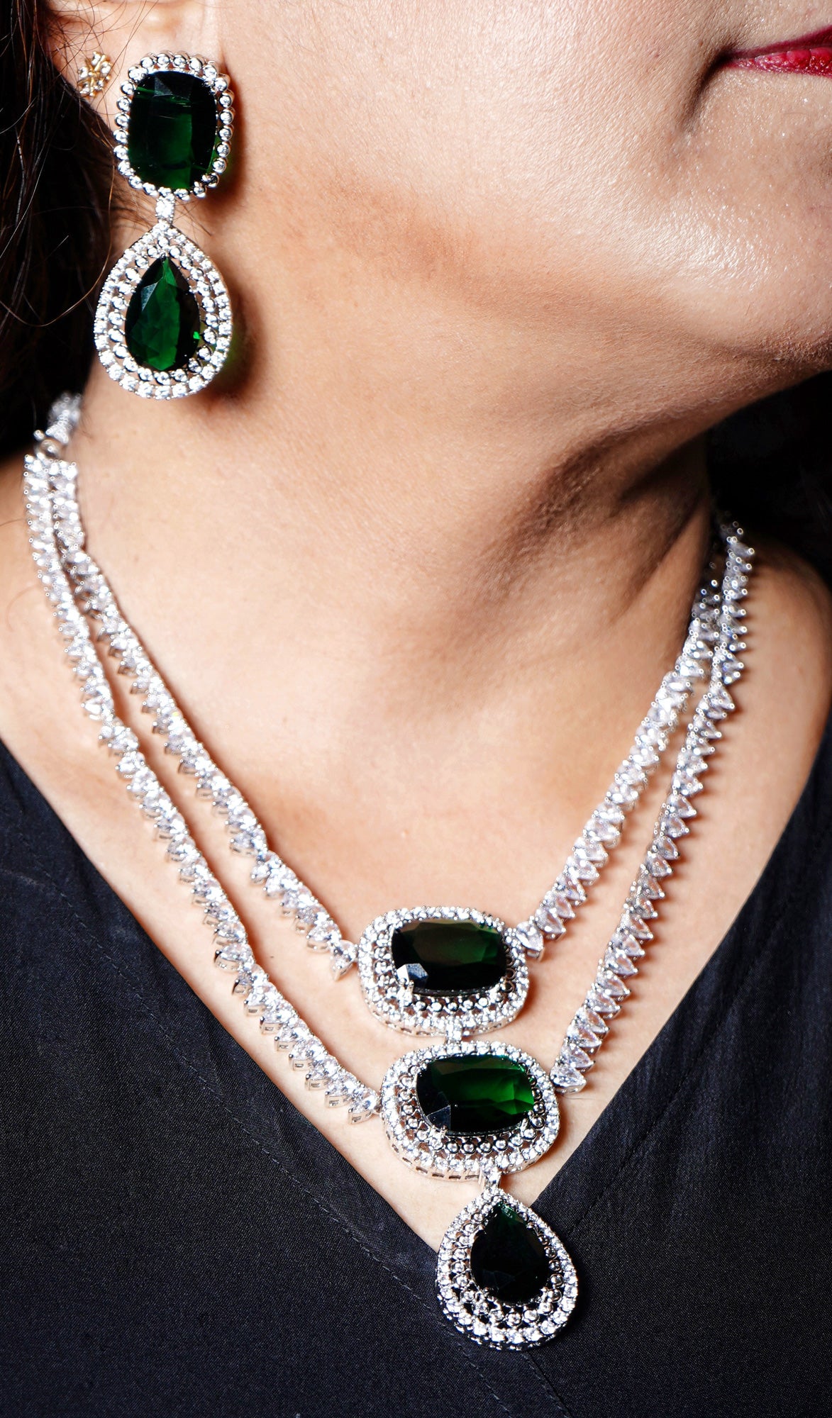 Elena's Diamond Necklace set - Chaandi Rivaaz