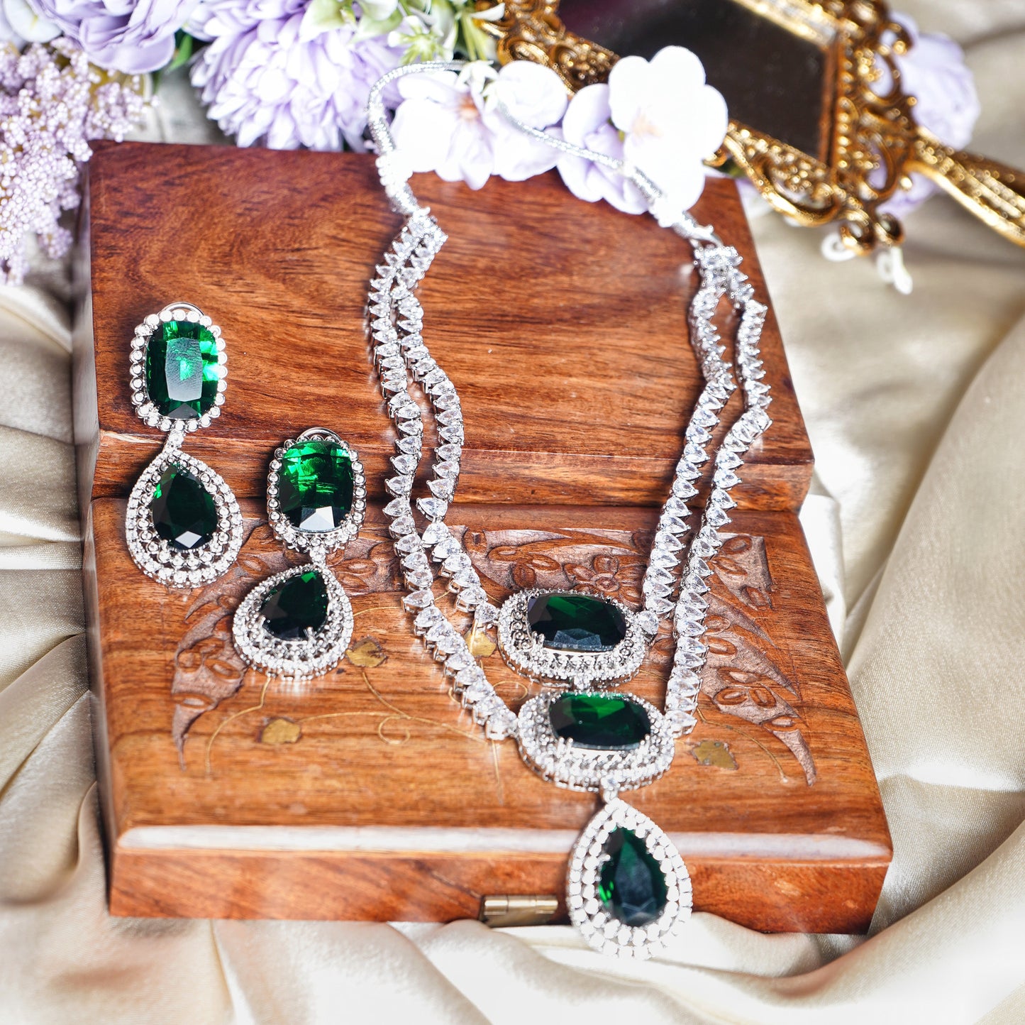 Elena's Diamond Necklace set - Chaandi Rivaaz