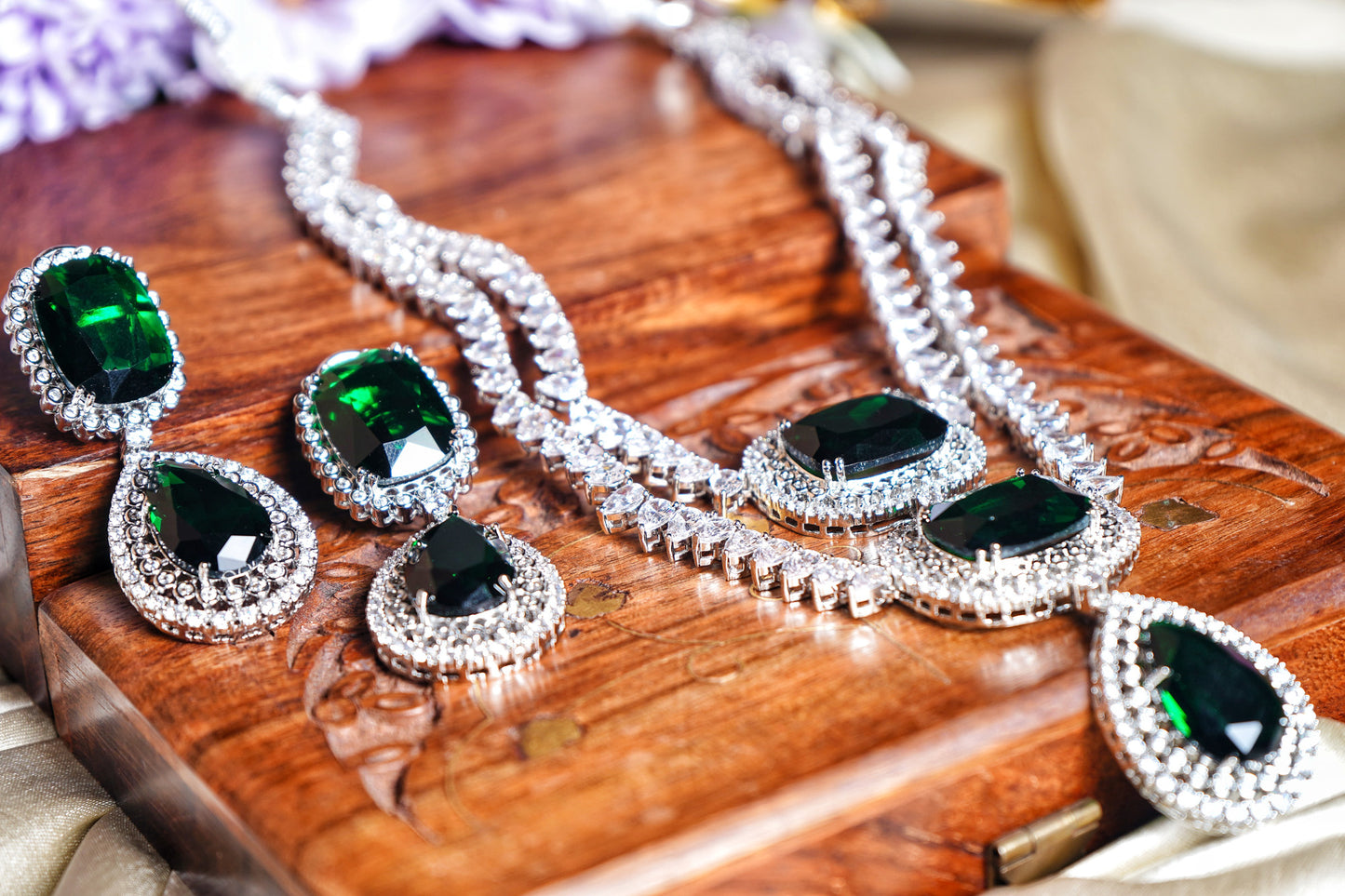 Elena's Diamond Necklace set - Chaandi Rivaaz