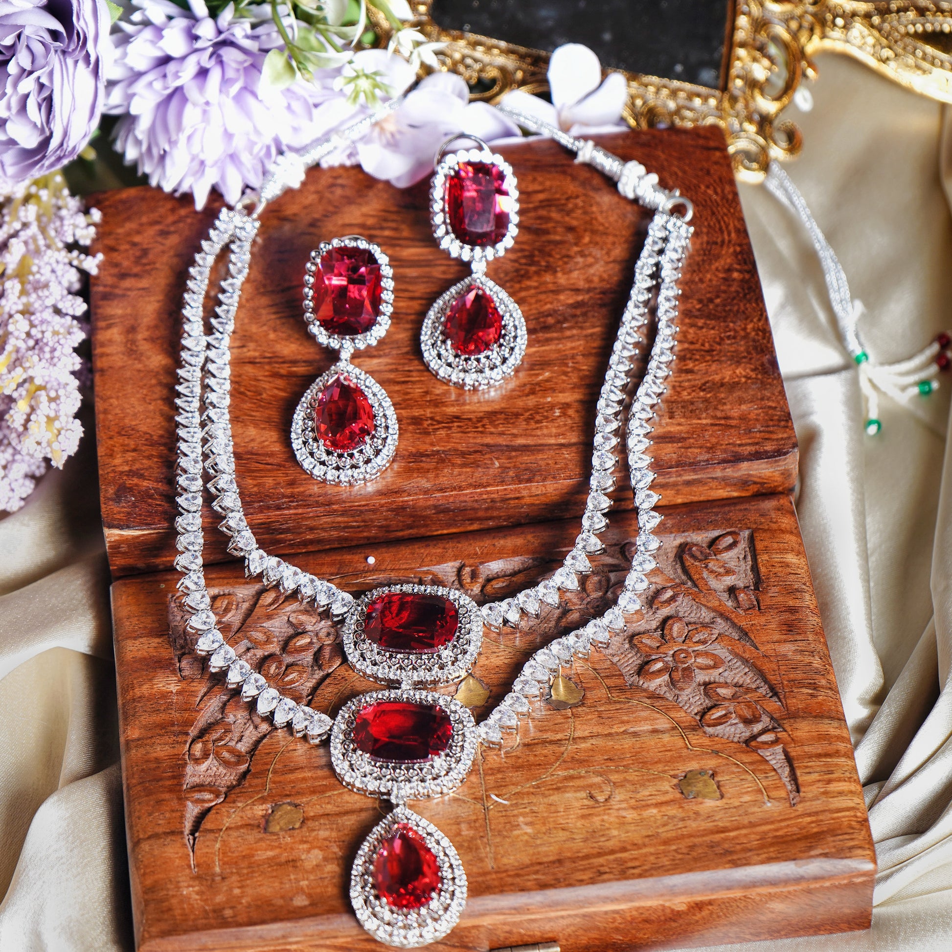 Elena's Diamond Necklace set - Chaandi Rivaaz