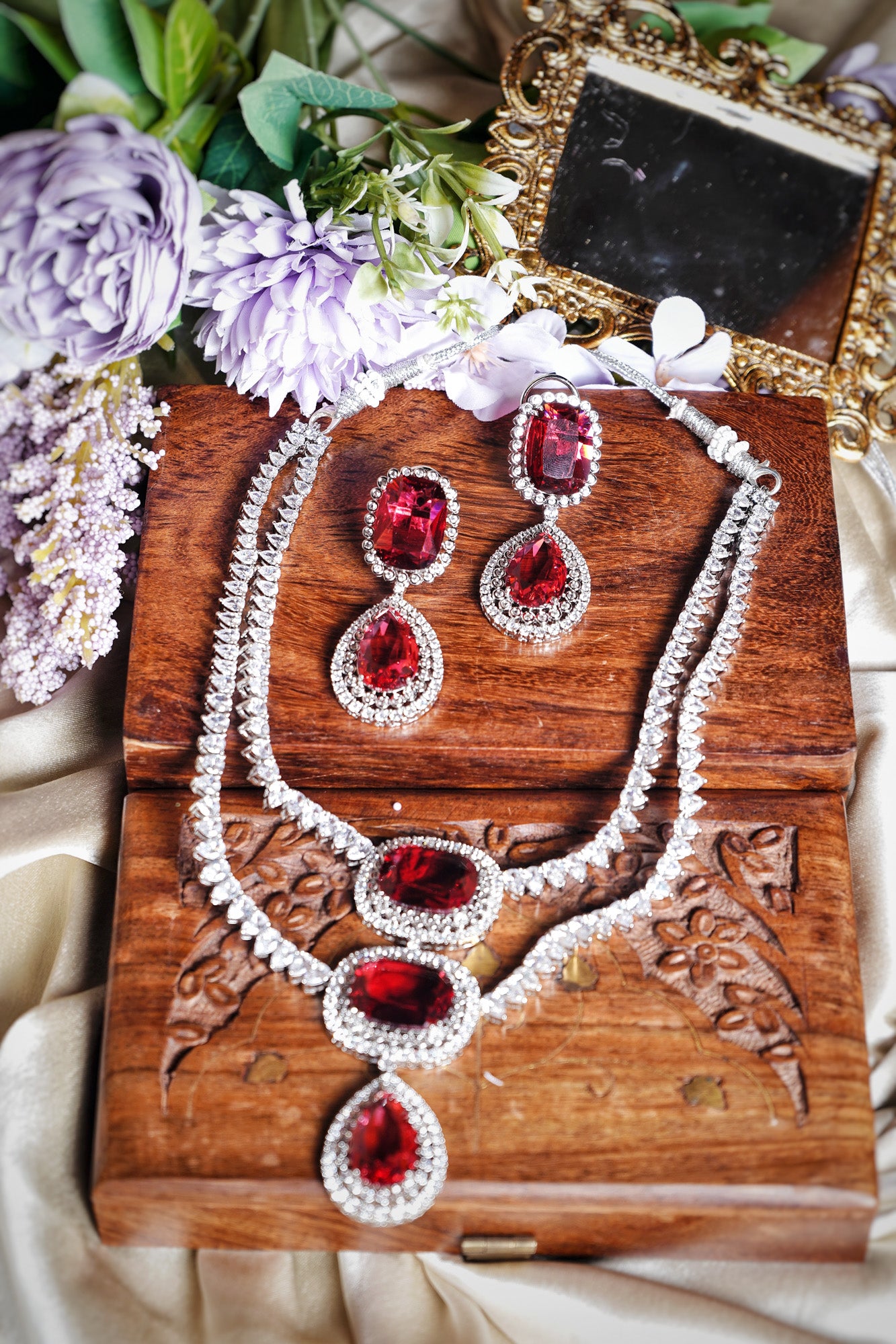 Elena's Diamond Necklace set - Chaandi Rivaaz