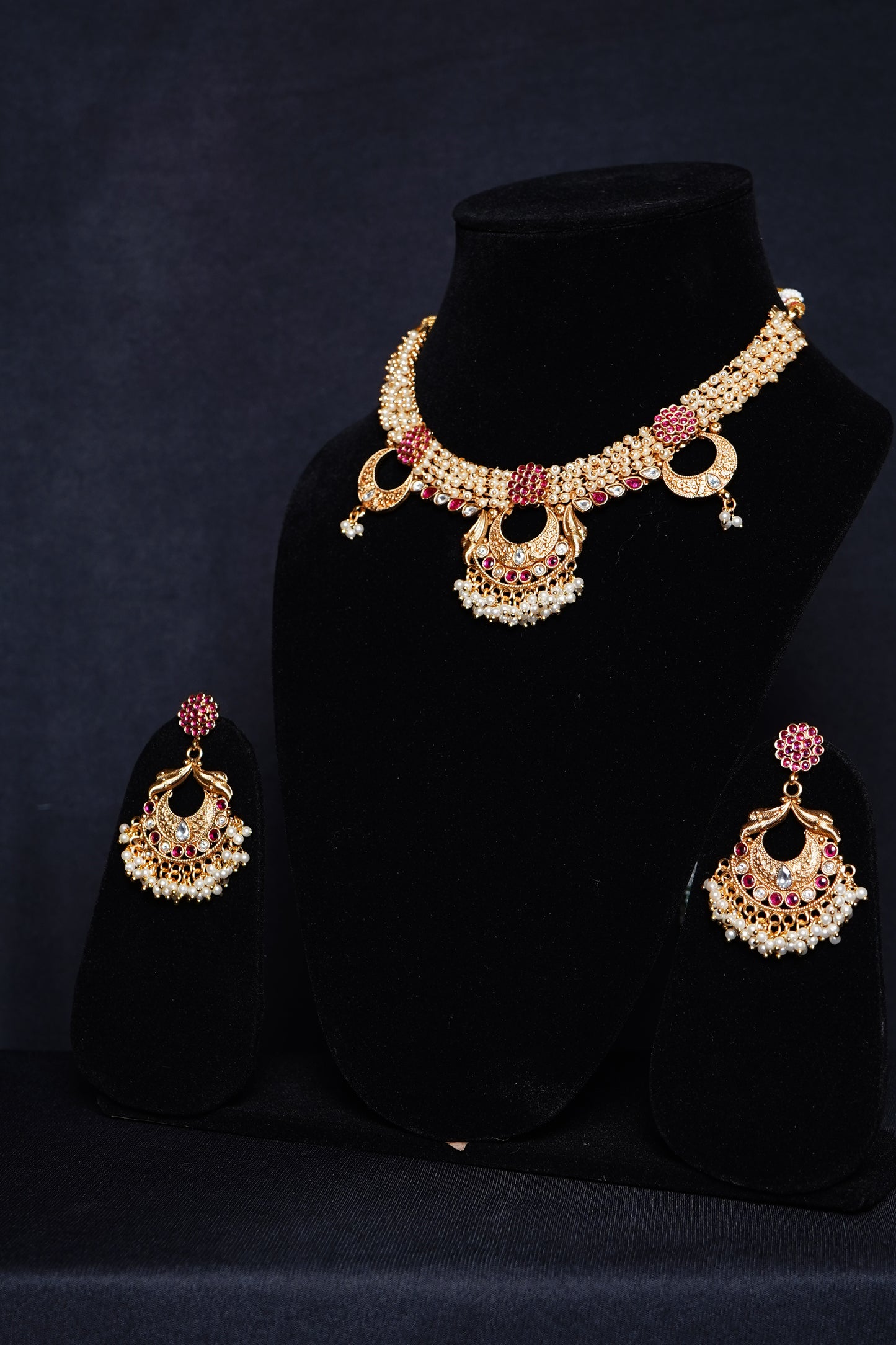 Chand pearl Designer Necklace set - Chaandi Rivaaz
