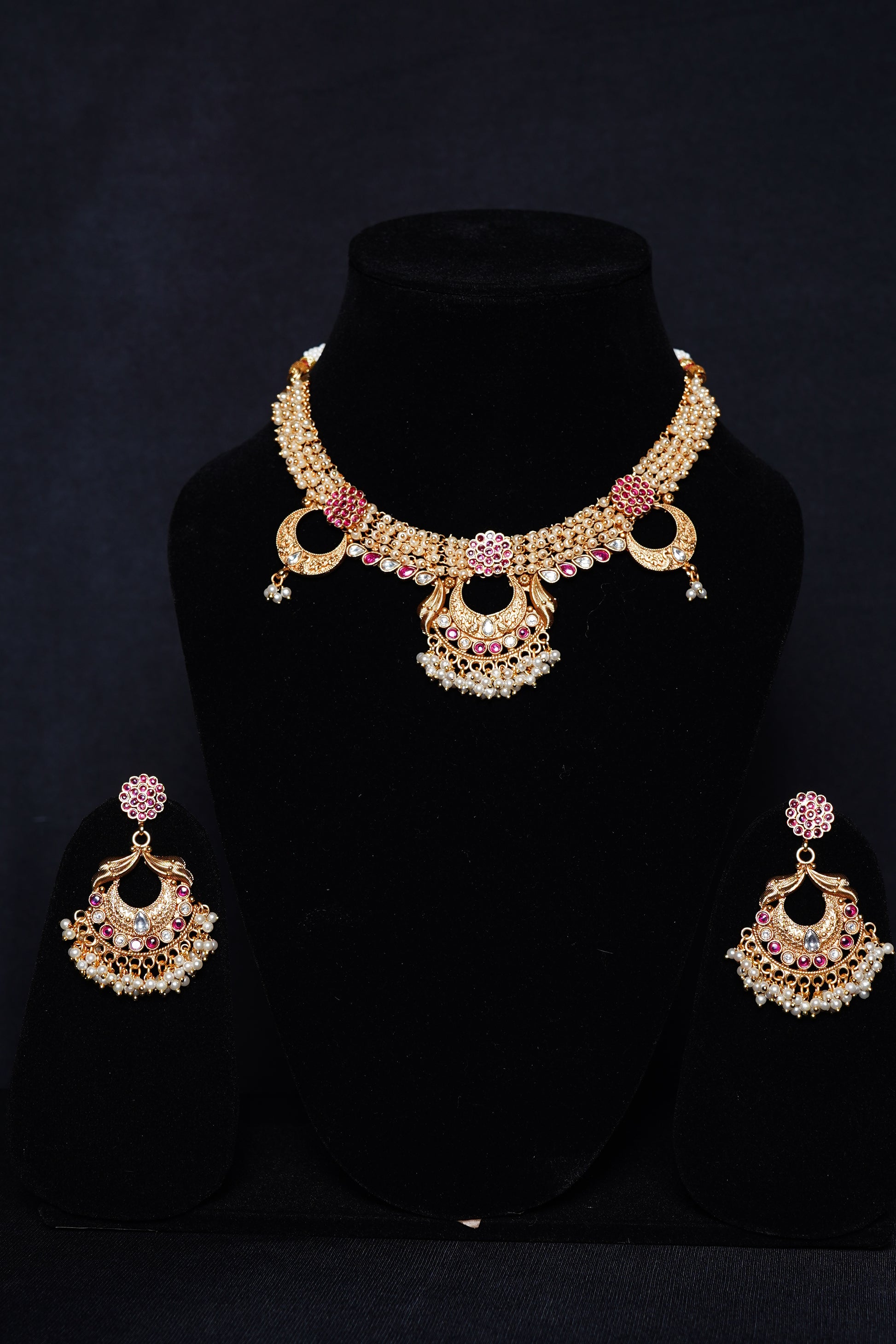 Chand pearl Designer Necklace set - Chaandi Rivaaz