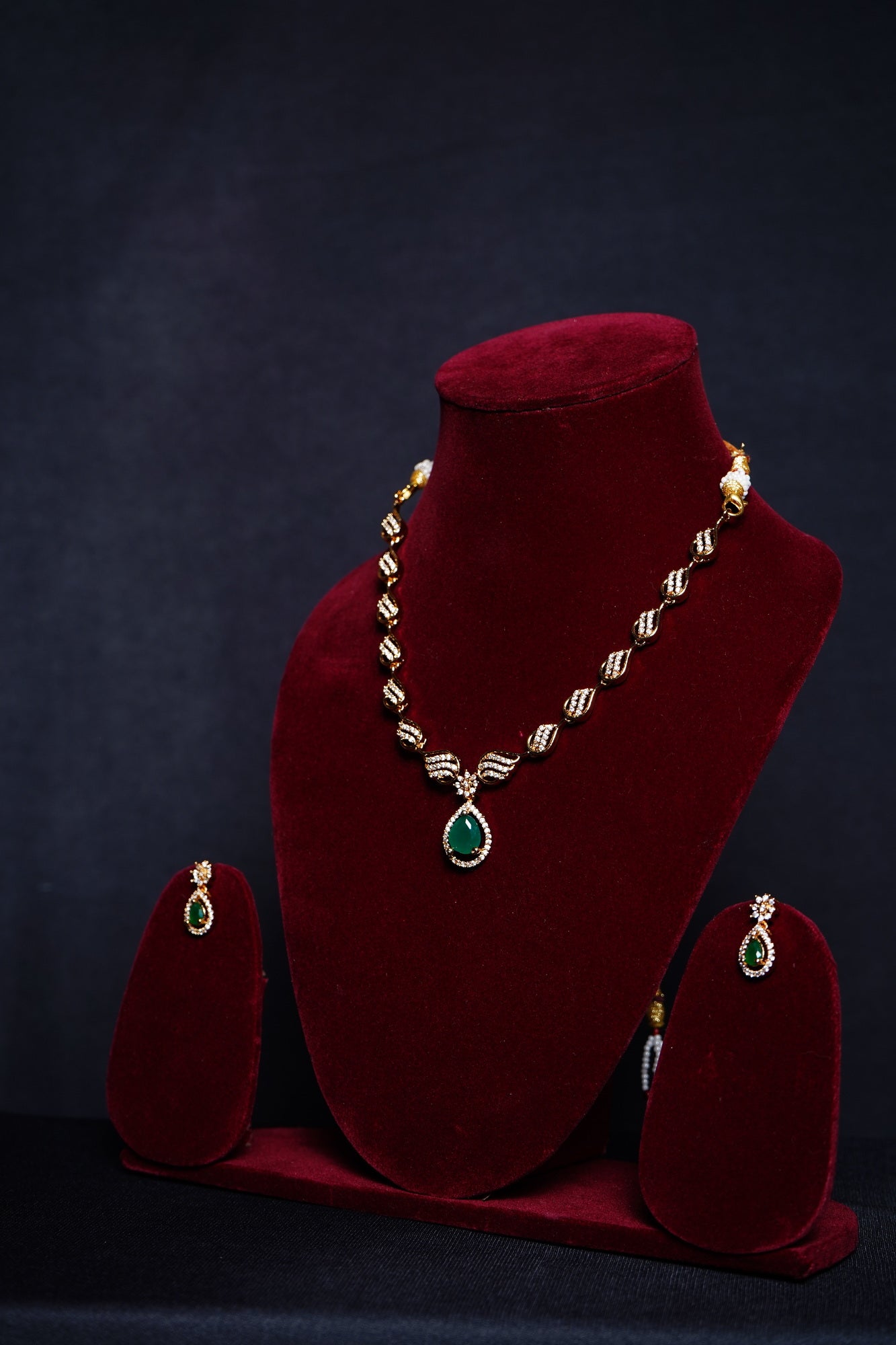 Beautiful CZ Necklace set - Chaandi Rivaaz