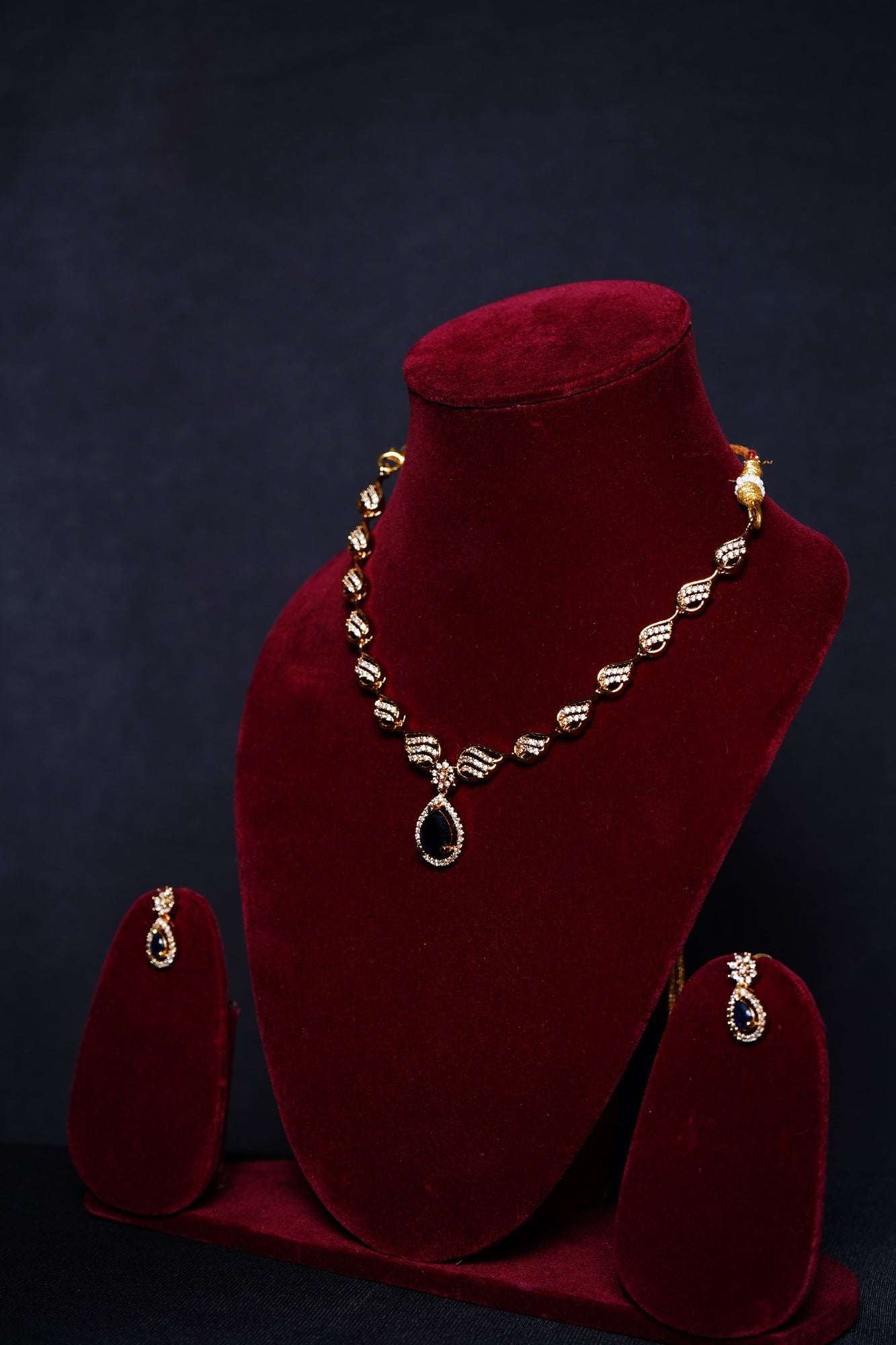 Beautiful CZ Necklace set - Chaandi Rivaaz