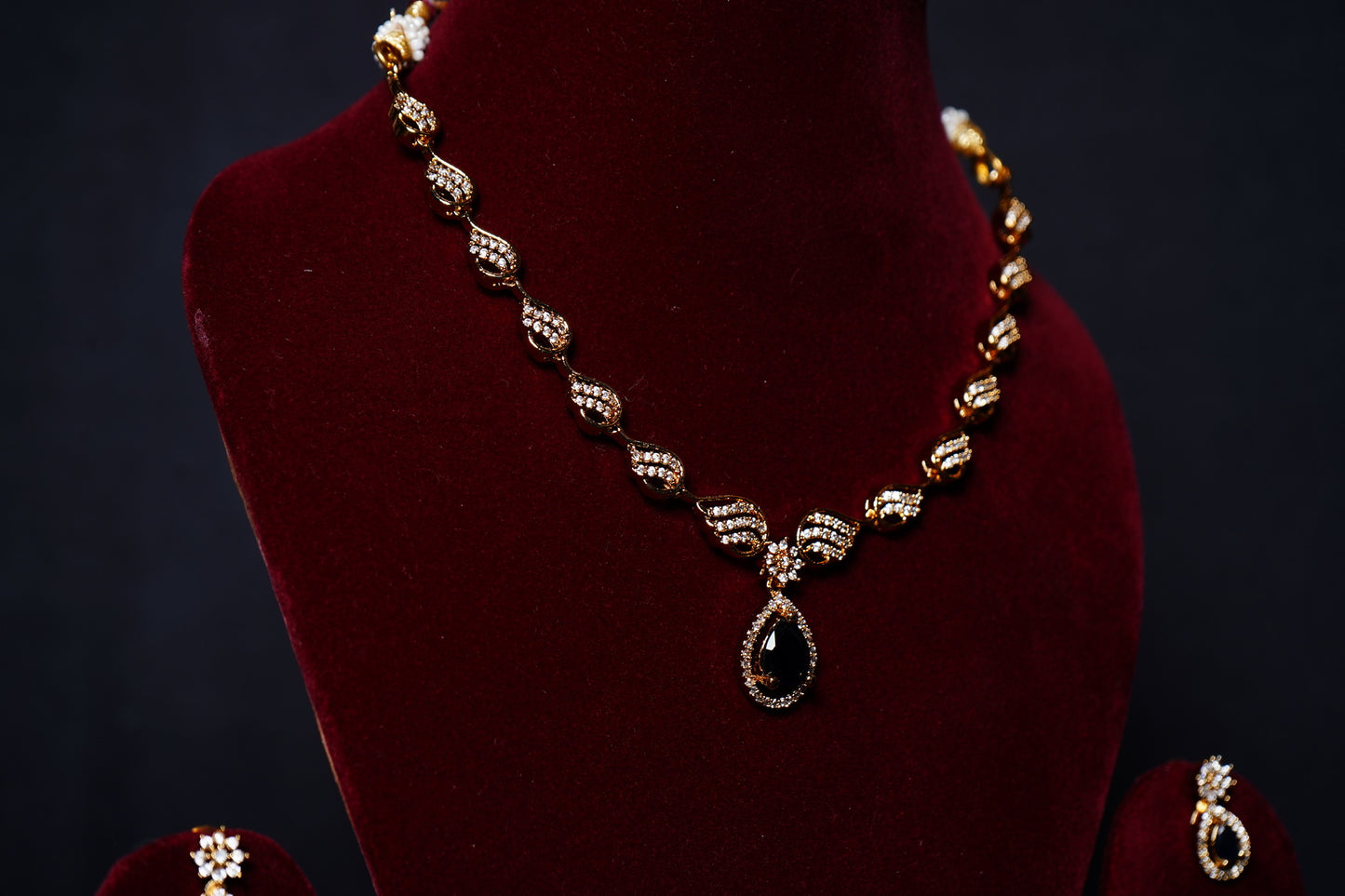 Beautiful CZ Necklace set - Chaandi Rivaaz