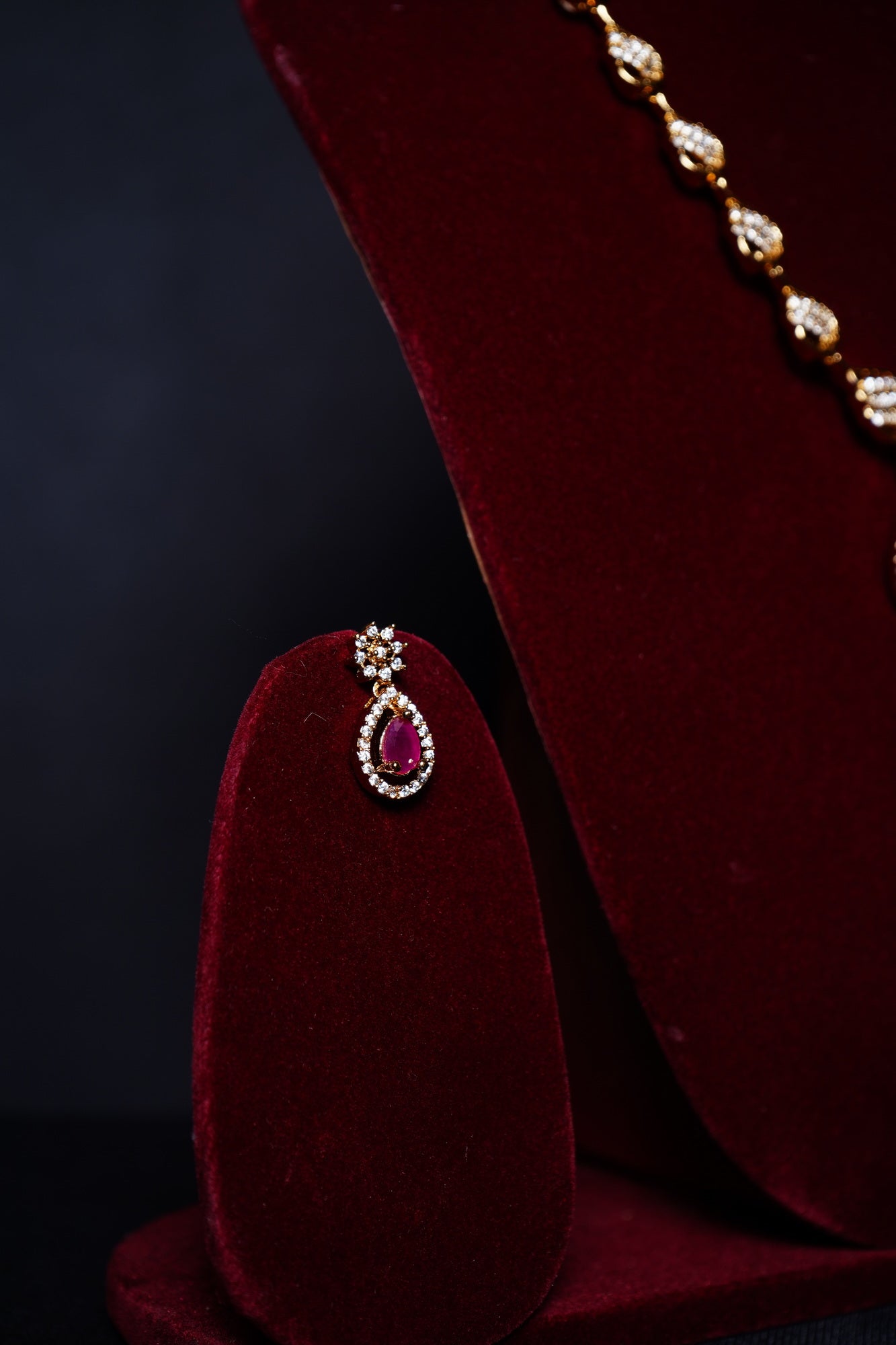 Beautiful CZ Necklace set - Chaandi Rivaaz