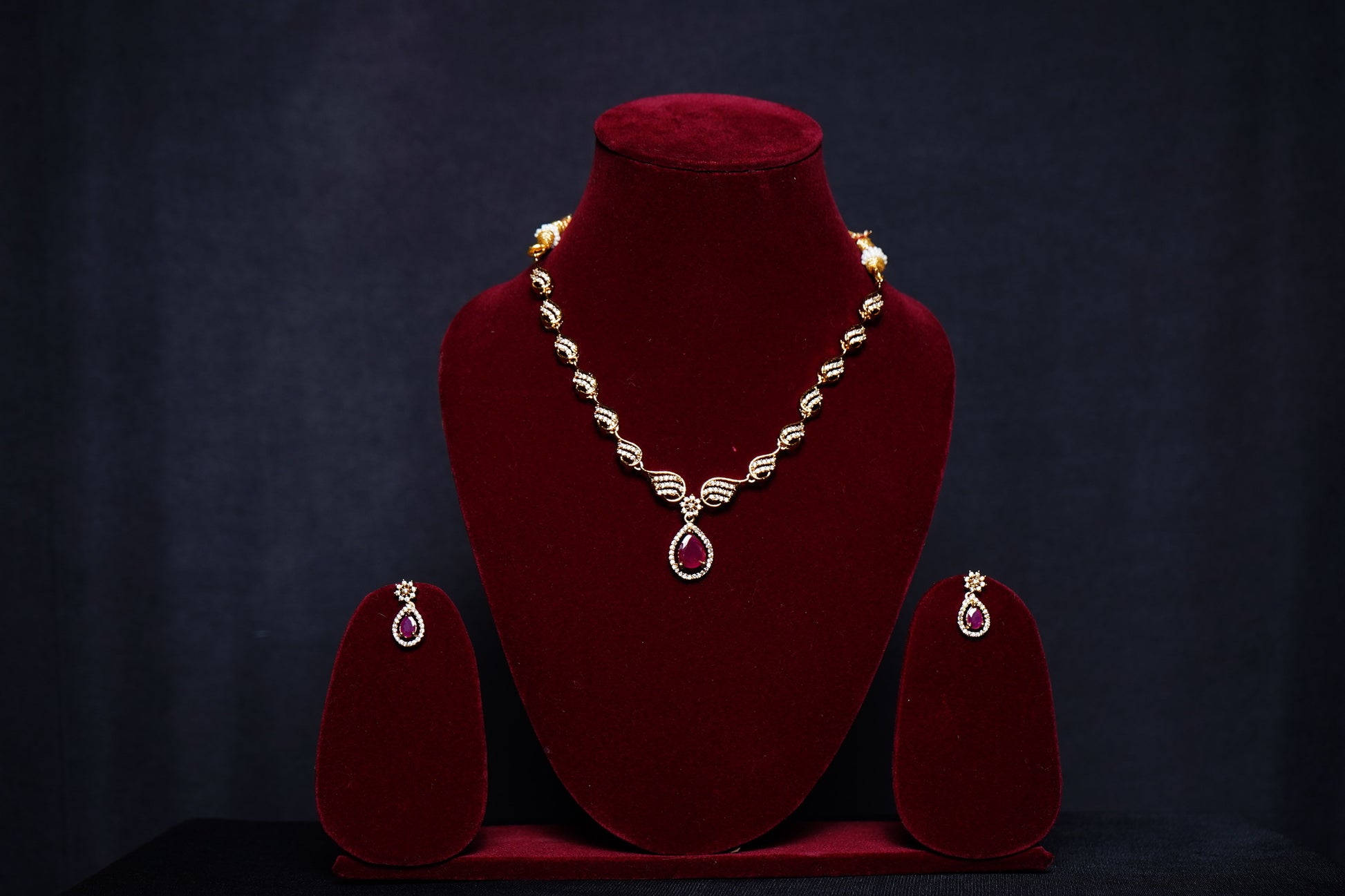 Beautiful CZ Necklace set - Chaandi Rivaaz