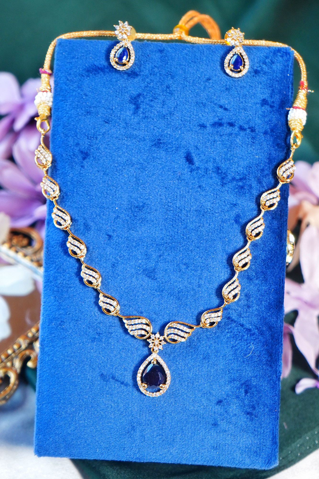 Beautiful CZ Necklace set - Chaandi Rivaaz