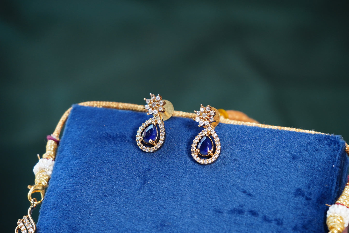 Beautiful CZ Necklace set - Chaandi Rivaaz