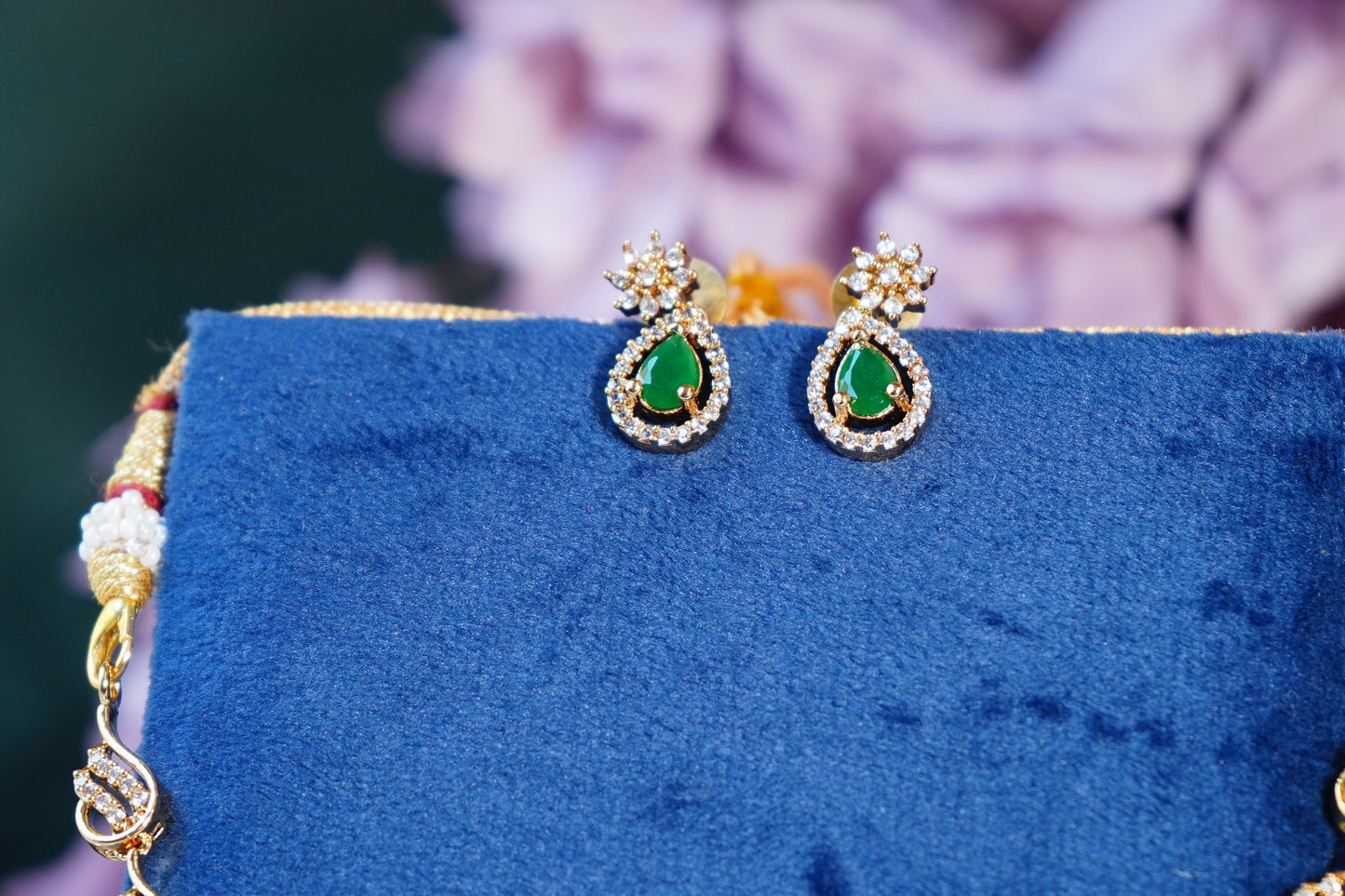 Beautiful CZ Necklace set - Chaandi Rivaaz