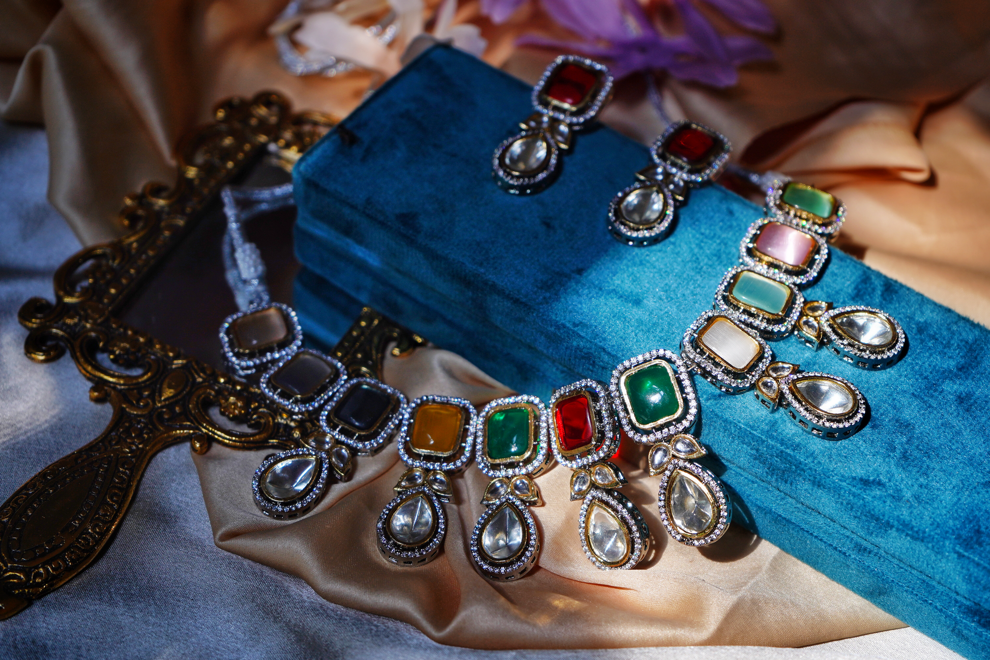 Beautiful Polki Designer set - Chaandi Rivaaz