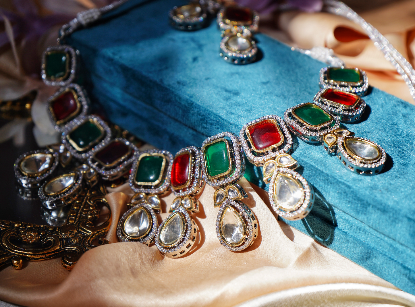 Beautiful Polki Designer set - Chaandi Rivaaz