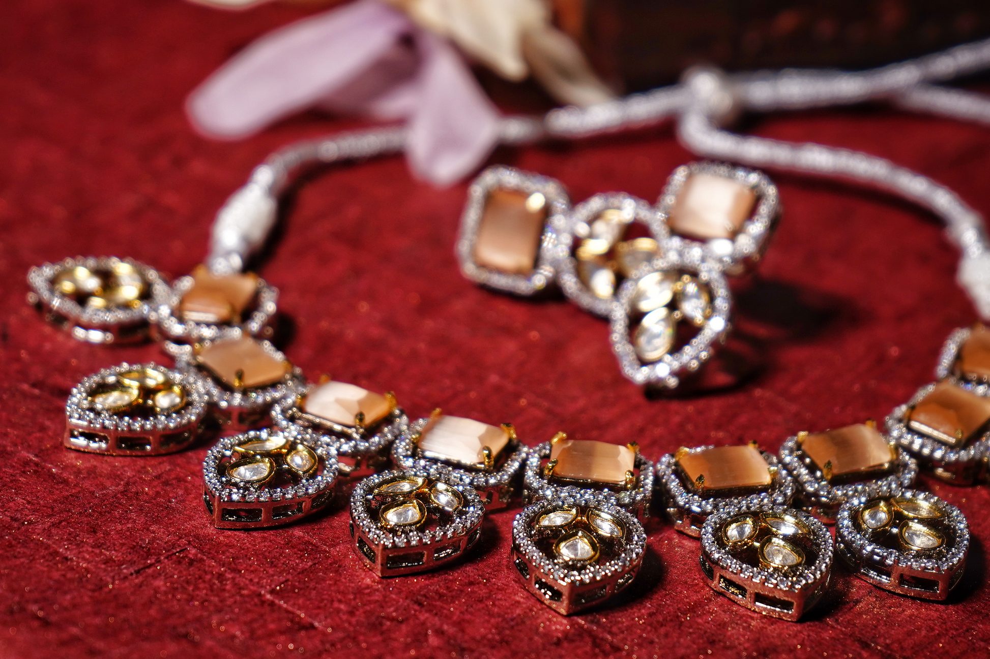 Beautiful Leaf Kundan Designer Set - Chaandi Rivaaz