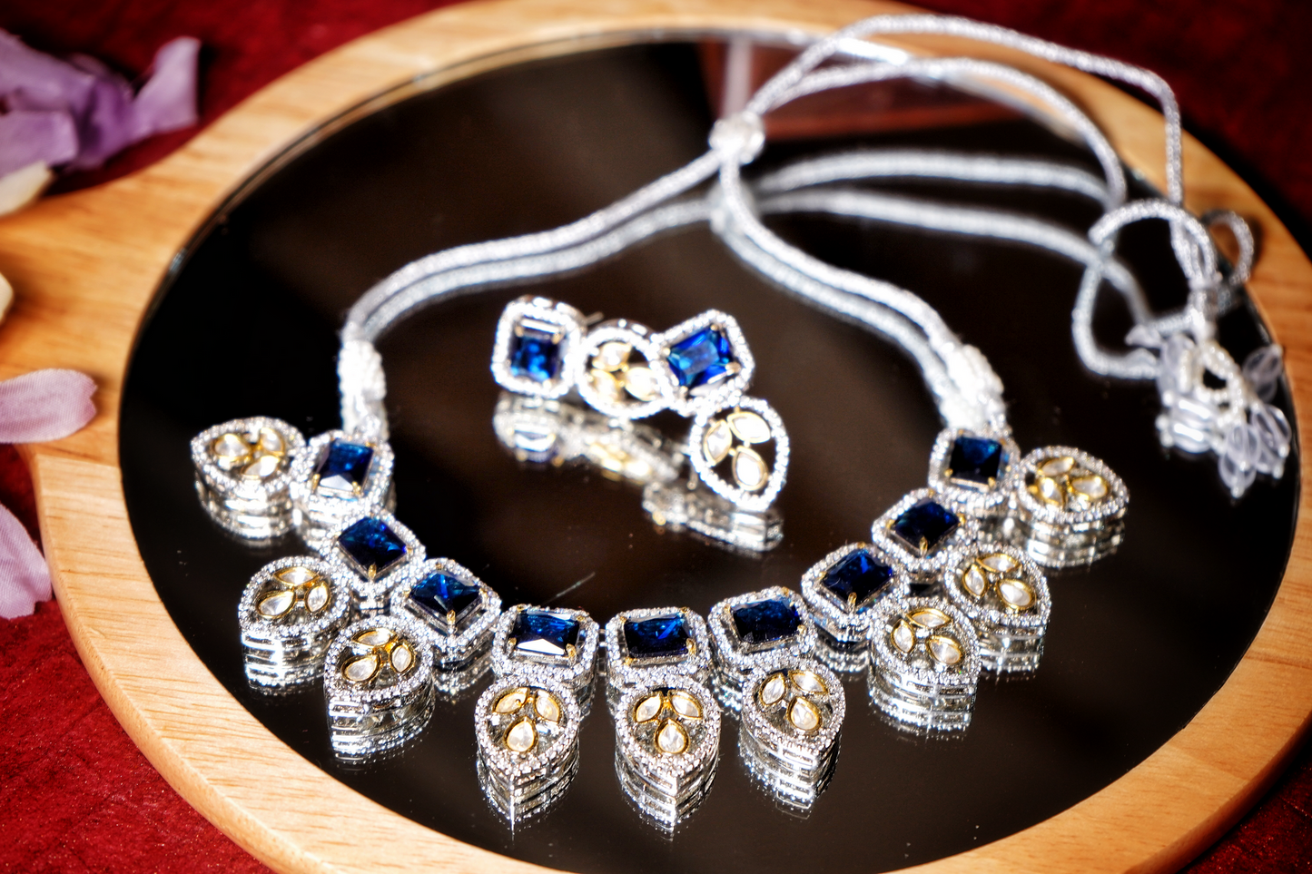 Beautiful Leaf Kundan Designer Set - Chaandi Rivaaz