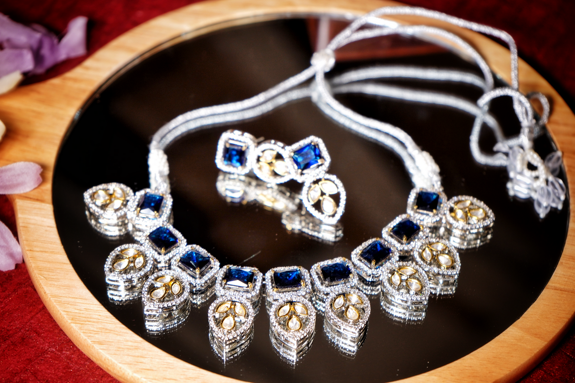 Beautiful Leaf Kundan Designer Set - Chaandi Rivaaz