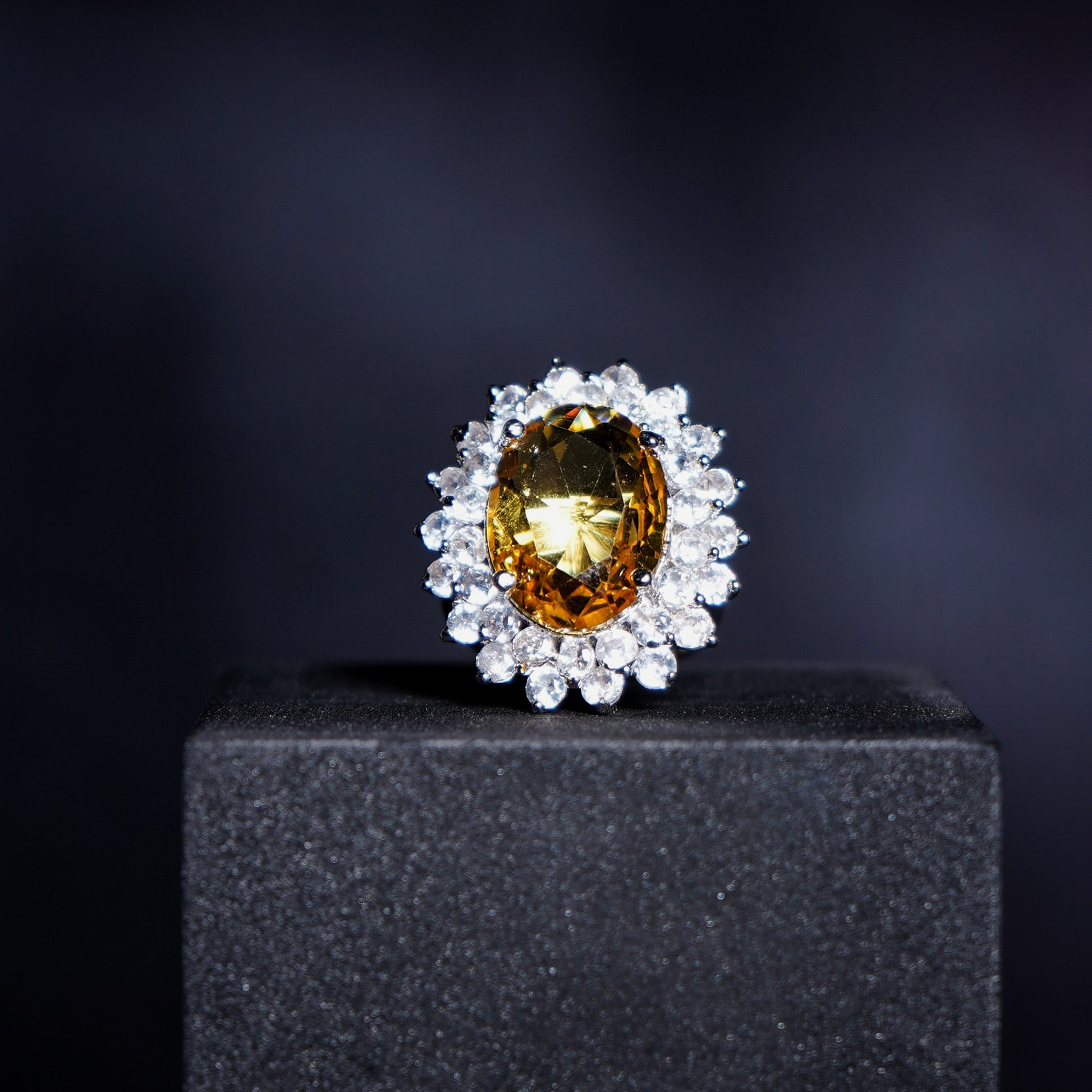 Elle CZ Oval Designer Rings - Chaandi Rivaaz