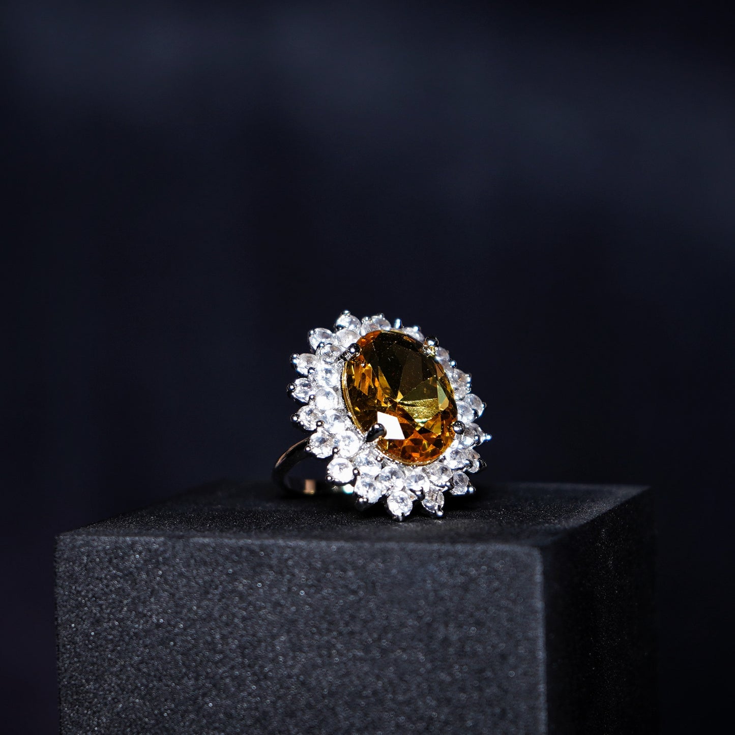Elle CZ Oval Designer Rings - Chaandi Rivaaz