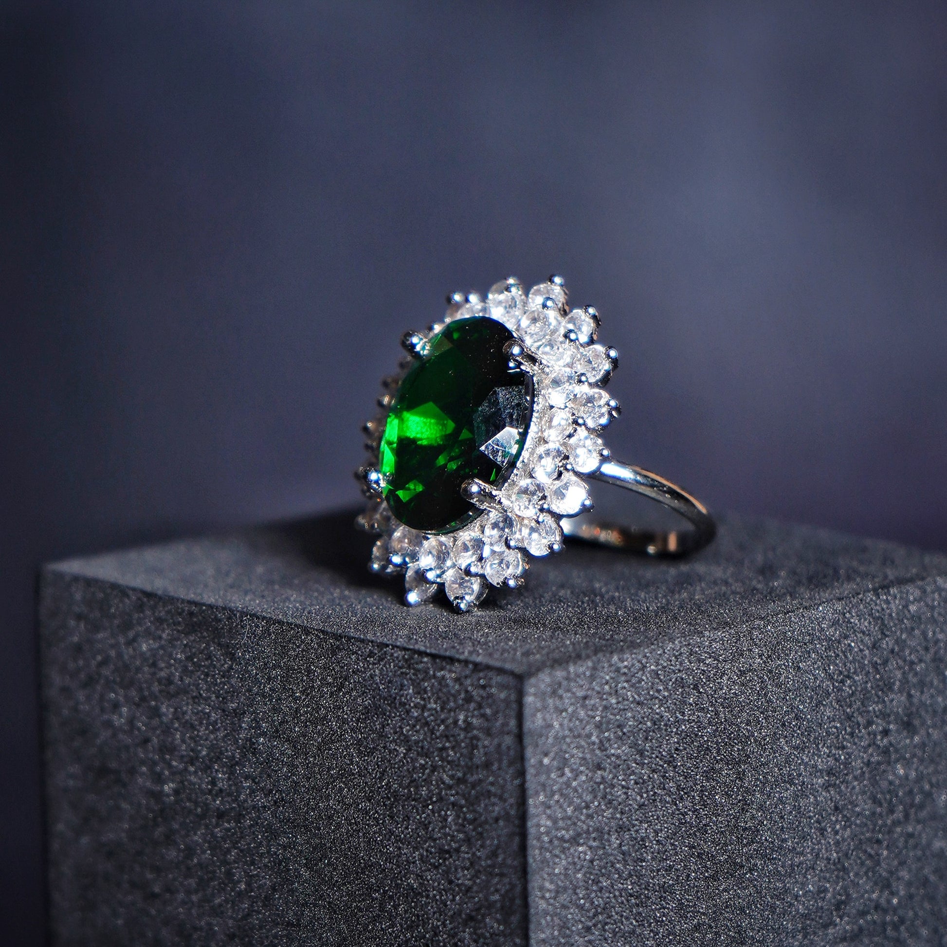 Elle CZ Oval Designer Rings - Chaandi Rivaaz