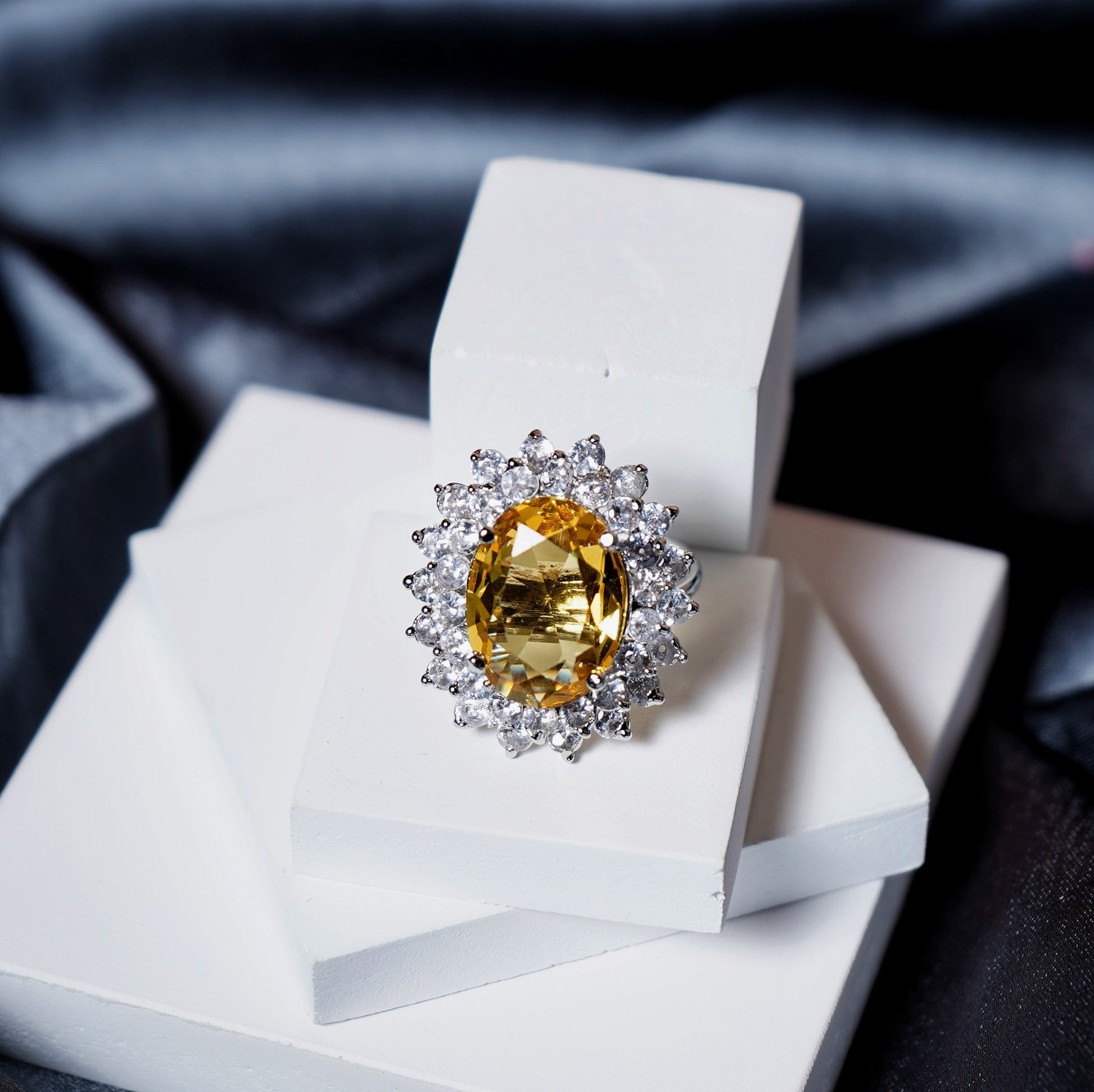 Elle CZ Oval Designer Rings - Chaandi Rivaaz