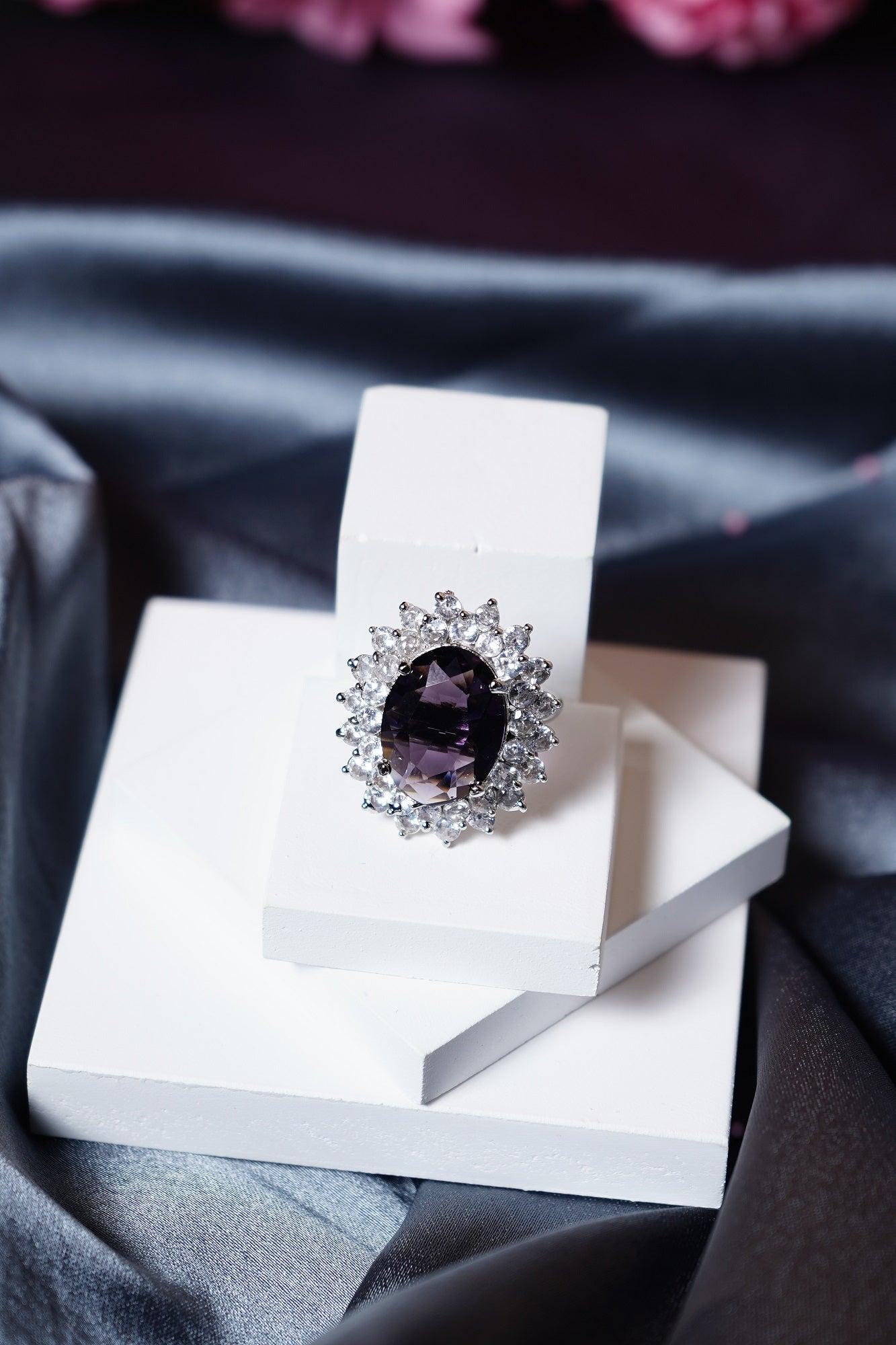 Elle CZ Oval Designer Rings - Chaandi Rivaaz