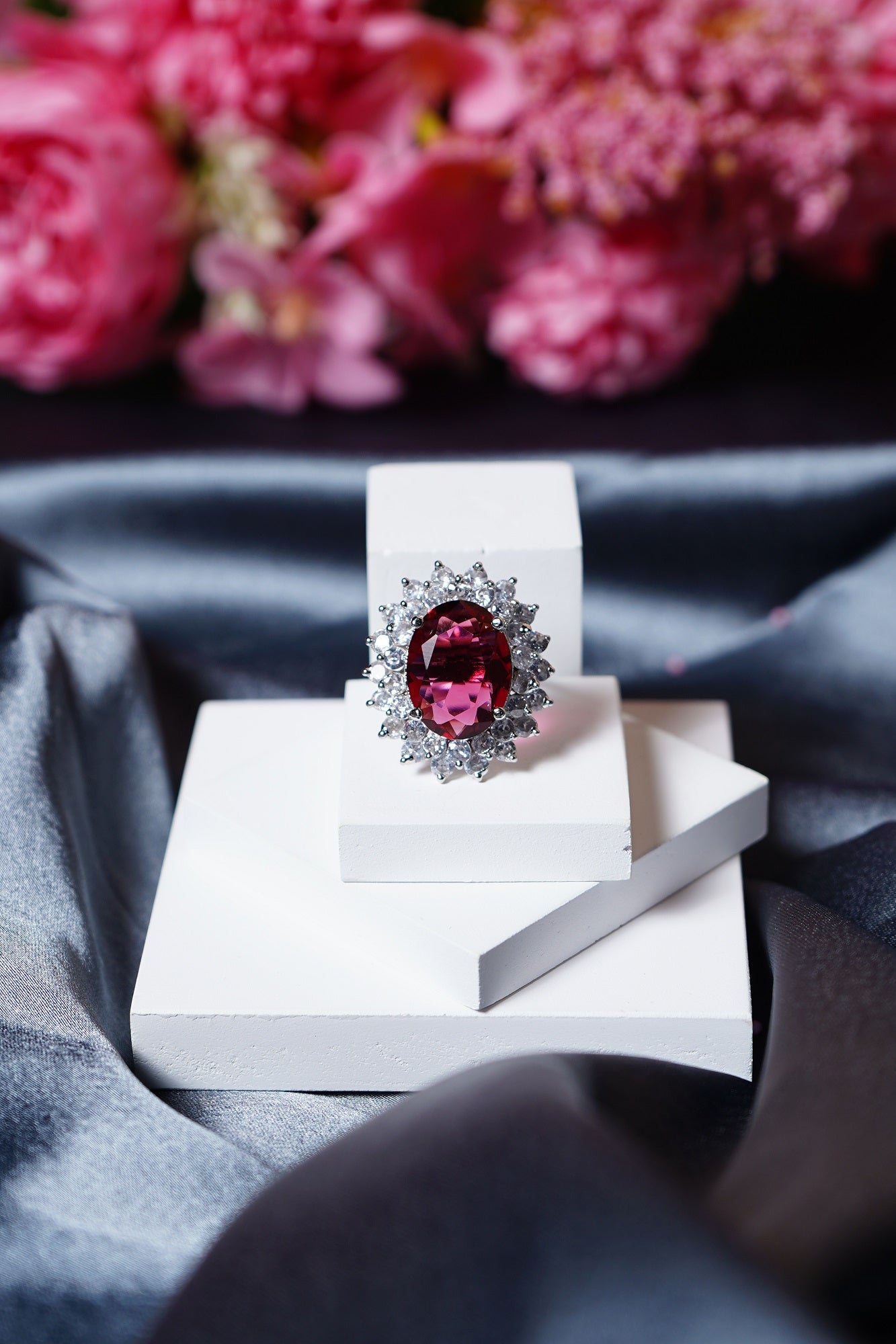 Elle CZ Oval Designer Rings - Chaandi Rivaaz