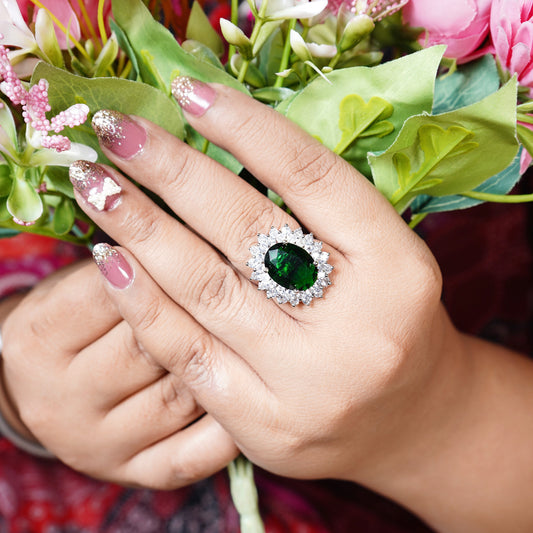 Elle CZ Oval Designer Rings - Chaandi Rivaaz