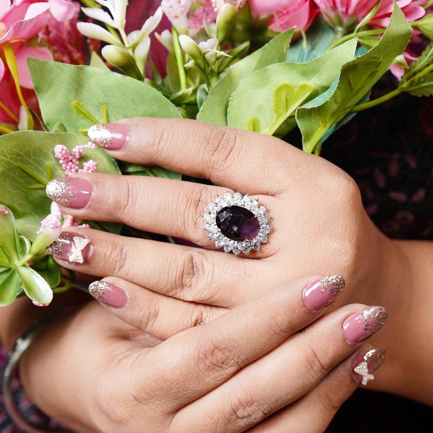 Elle CZ Oval Designer Rings - Chaandi Rivaaz
