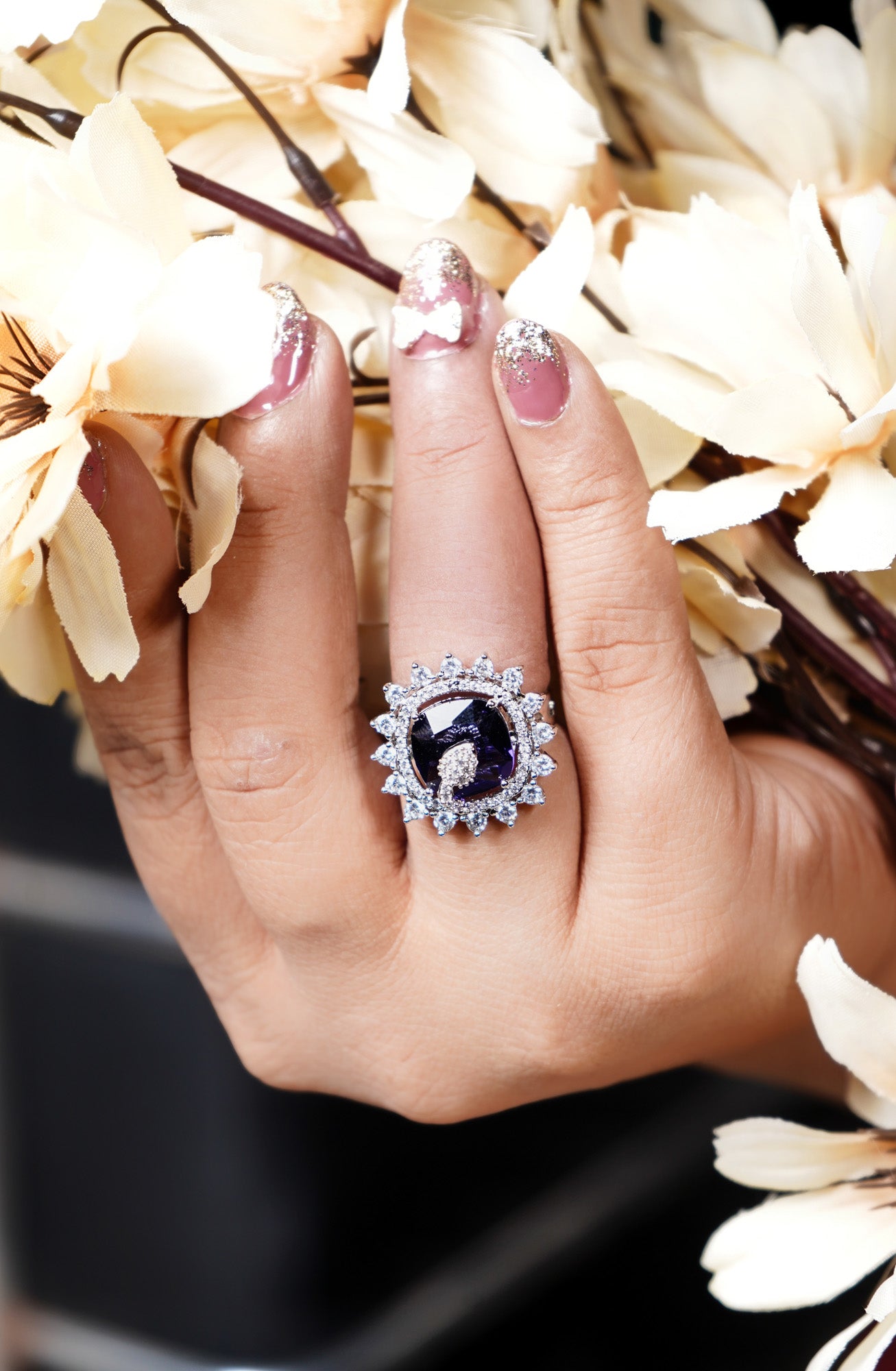 Alora CZ Designer Rings - Chaandi Rivaaz