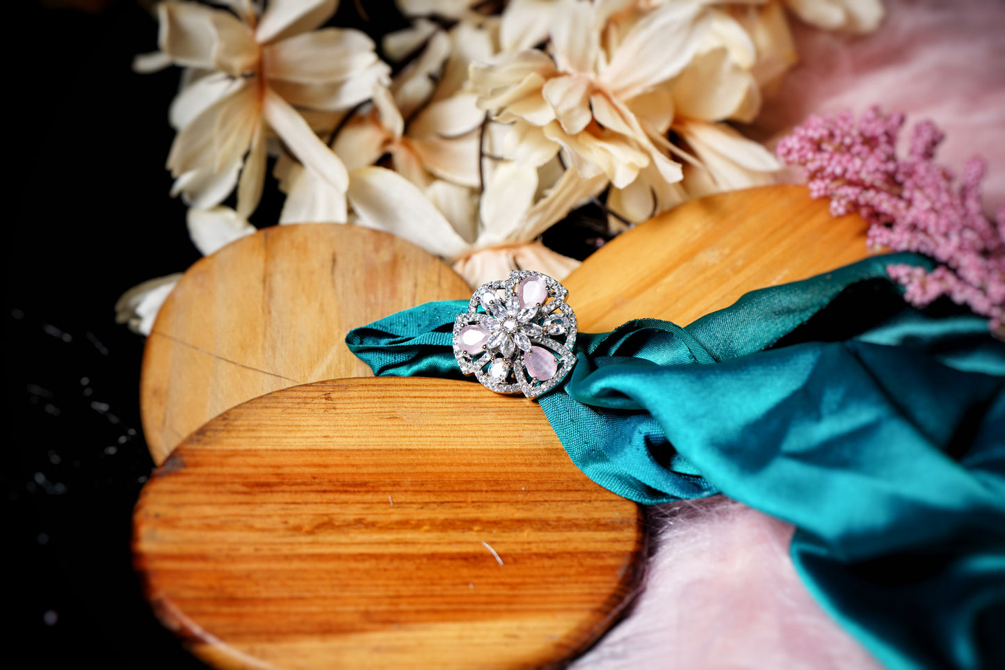 Riya's Floral Designer Cocktail Rings - Chaandi Rivaaz