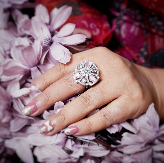 Riya's Floral Designer Cocktail Rings - Chaandi Rivaaz