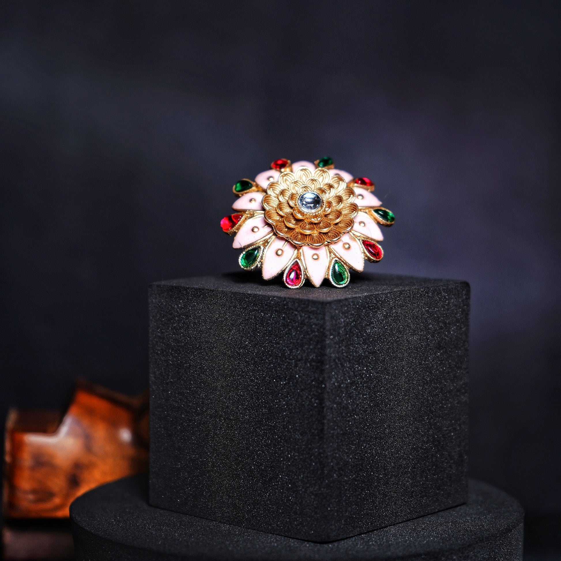 Myra Sunflower Designer Cocktail Rings - Chaandi Rivaaz