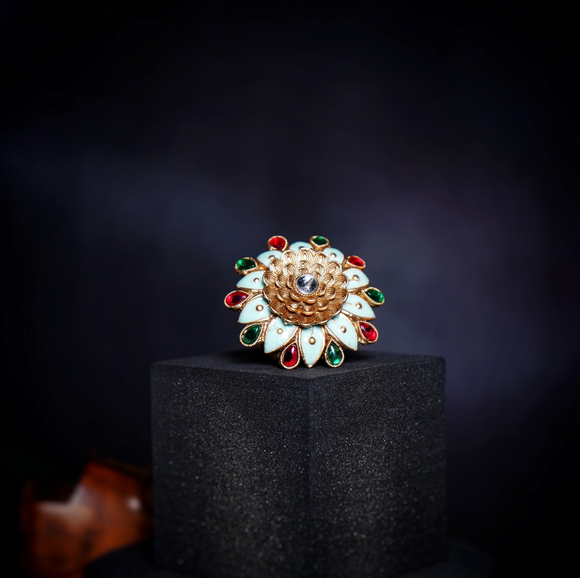 Myra Sunflower Designer Cocktail Rings - Chaandi Rivaaz
