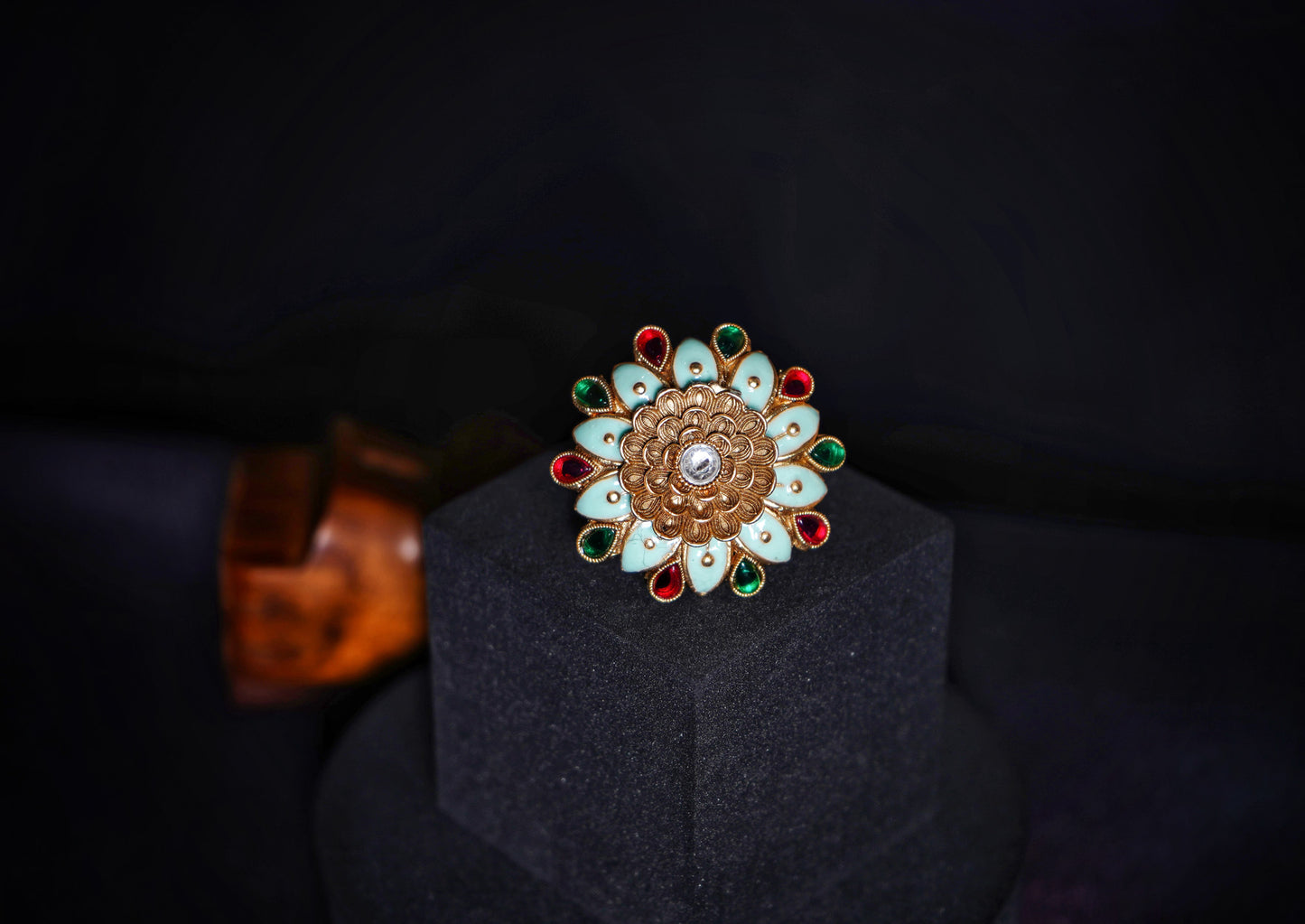 Myra Sunflower Designer Cocktail Rings - Chaandi Rivaaz